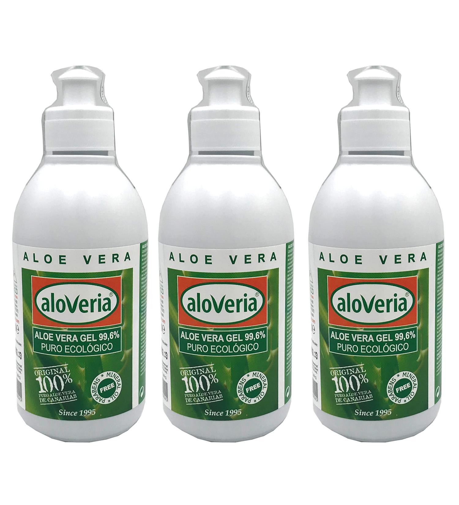 Buy ALOVERIA Pure Aloe Gel 99.6% - Cold Pressed Aloe Vera from Gran Canaria (Pack of 3) | Natural Skin Care & Moisturizer - Buy Online on GoSupps.com