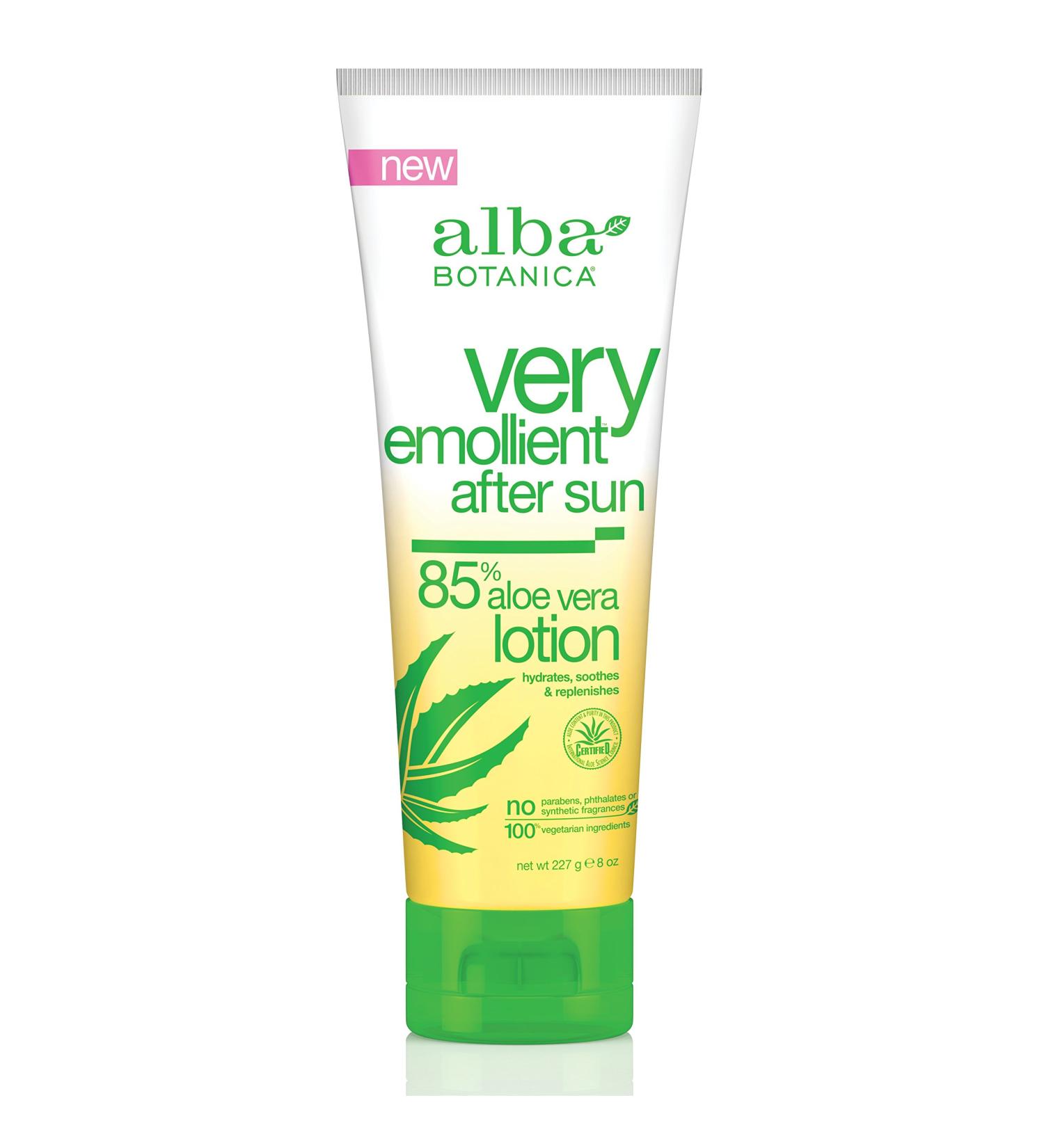 Alba Botanica Very Emollient After Sun Lotion - 8 oz - 85% Aloe Vera | Soothes and Hydrates Skin - Buy Online on GoSupps.com