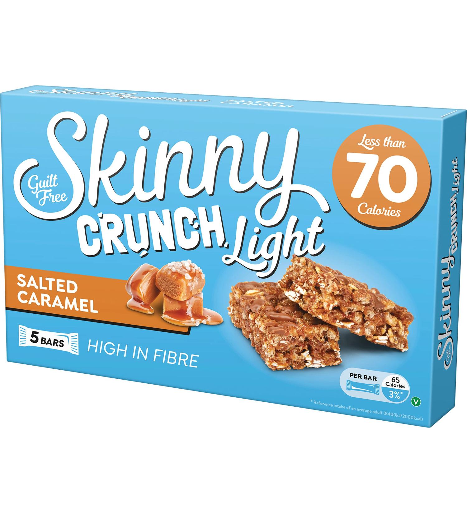 Skinny Crunch Light Salted Caramel Snack Bars - 10 Pack (19g each) - Buy Online on GoSupps.com