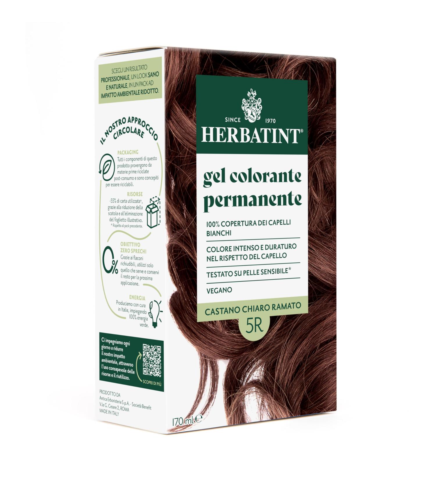  Herbatint Herbatint Permanent Hair Color Gel 5R Light Copper Brown - 170 ml | Ammonia-Free 100% Gray Coverage | For Sensitive Skin with 8 Natural Organic Extracts - Buy Online on GoSupps.com