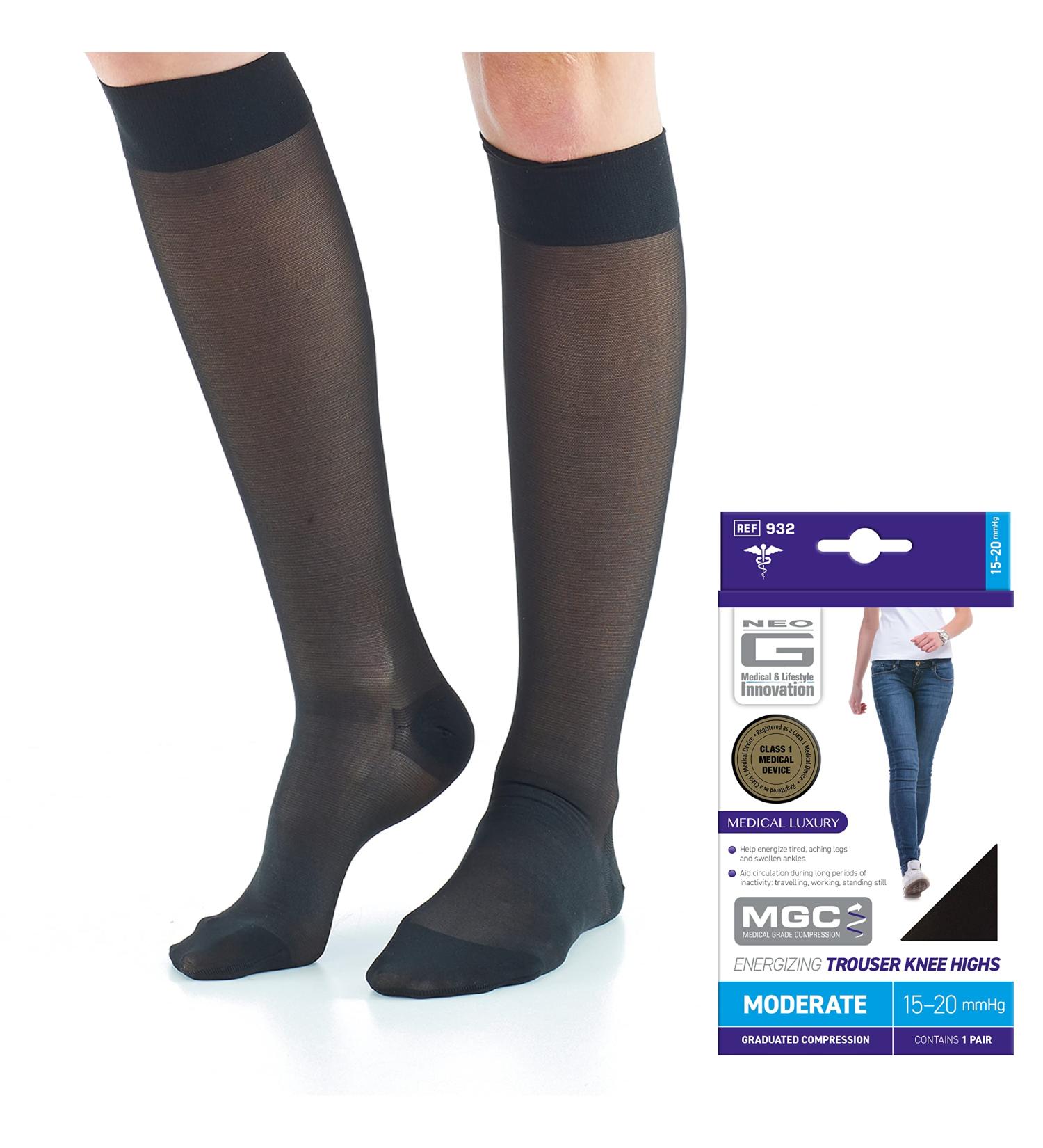 Energizing Daily Wear Knee Highs | Medium Black | Comfortable & Stylish Compression Socks for All-Day Support - Buy Online on GoSupps.com