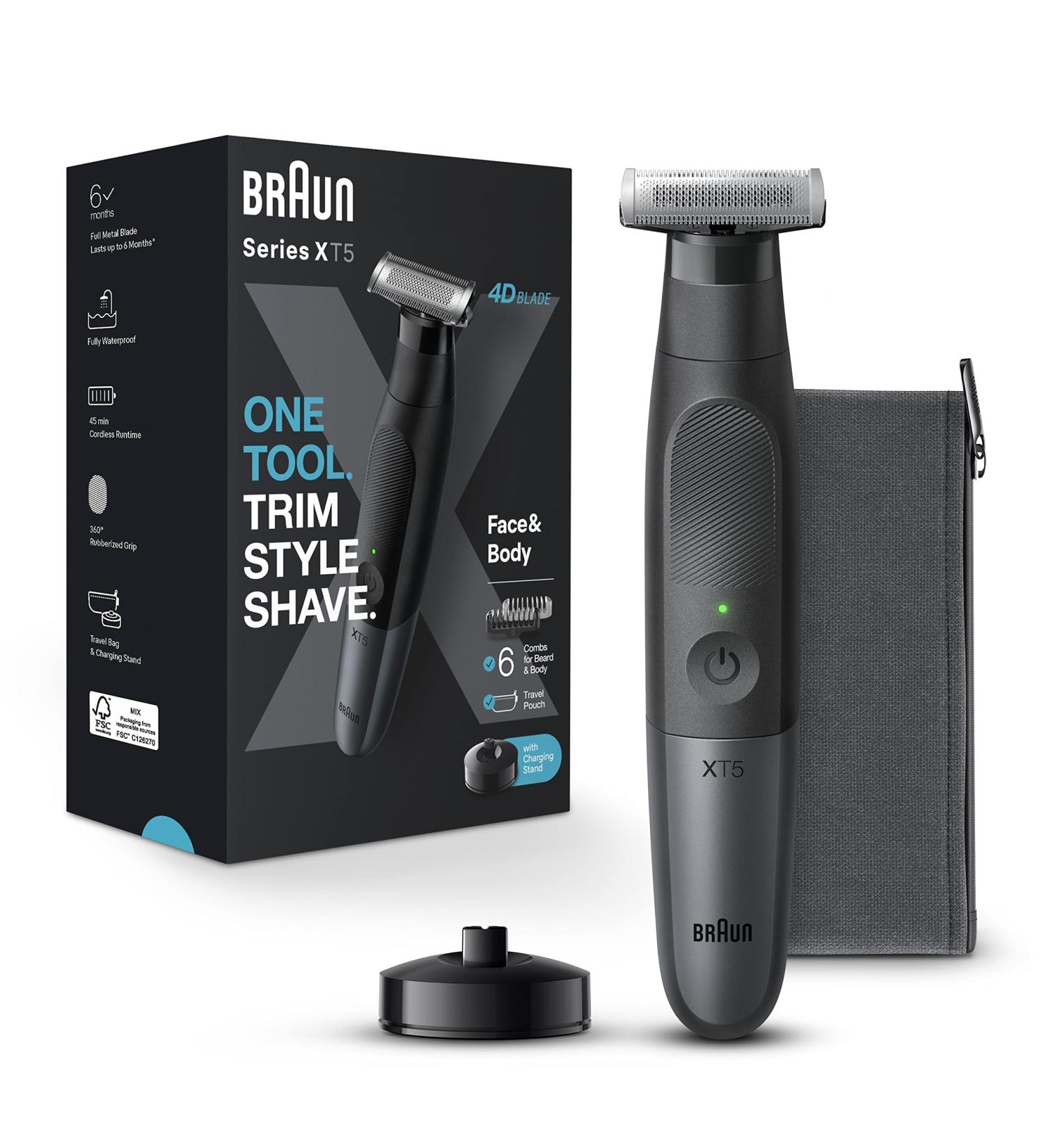 Braun Series XT5 5300 Hybrid Electric Trimmer | Waterproof Beard & Body Groomer with SkinSecure Two-Way Comb & Flex Head | Fast Shipping Worldwide - Buy Online on GoSupps.com