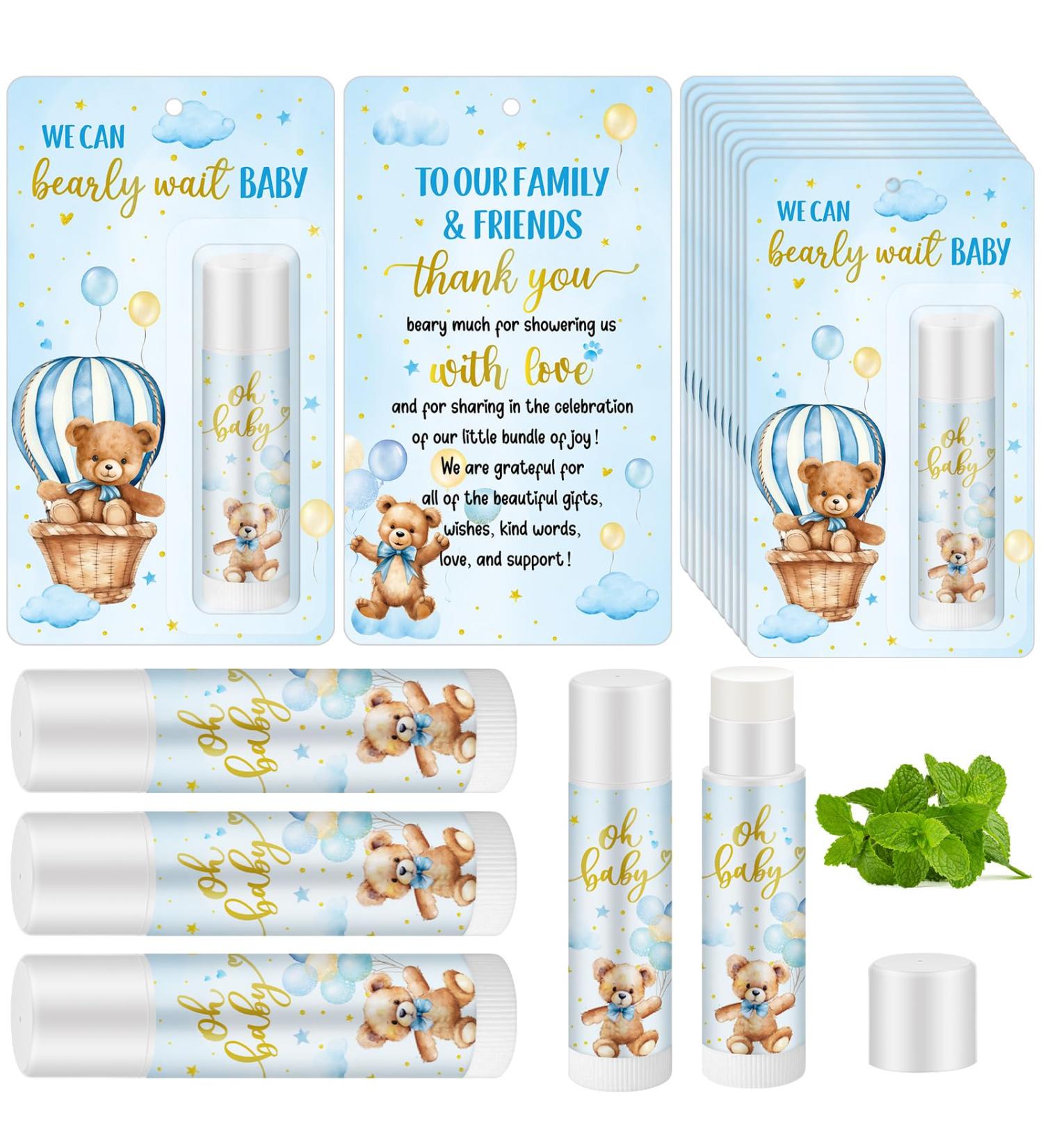 50 Pack Bear Themed Baby Shower Favor Baby Shower Lip Balm Bulk We Can Bearly Wait Party Thank You Gifts for Gender Reveal Guest Games Prizes Spring Halloween Thanksgiving Party Supplies Blue Bear - Buy Online on GoSupps.com