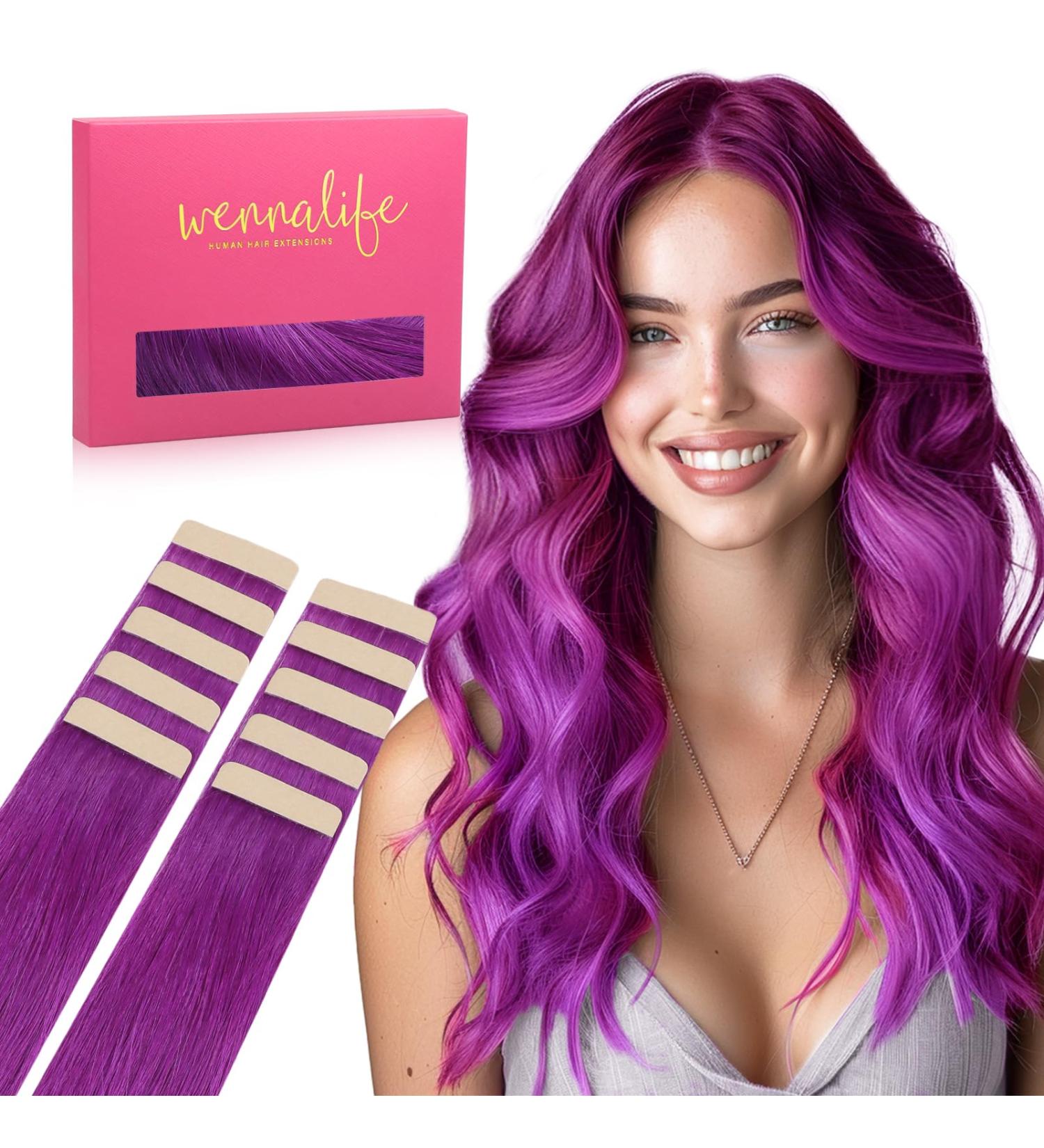 Buy If-Salt Tape Extensions Real Hair | 10pcs 50cm Invisible Hair Extensions | Smooth & Lightweight Highlight for Girls | International Shipping Available - Buy Online on GoSupps.com