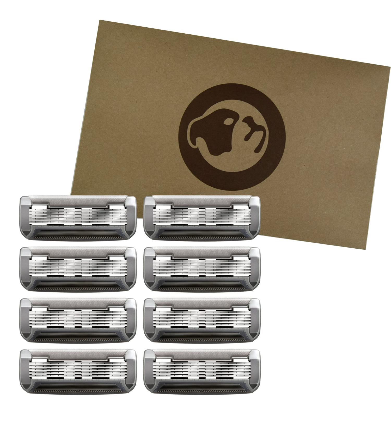 Bulldog Mens Skincare and Grooming Original Razor Blades Refills for Men, 8 Count Original 8 Count