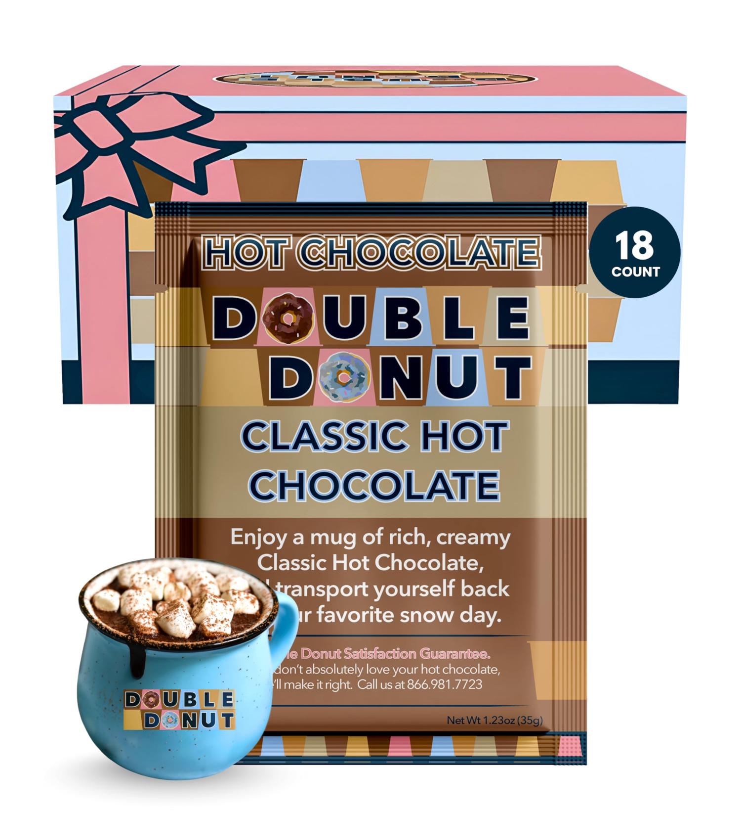 Lot de 18 paquets de chocolat chaud double donut chocolat chaud classique m lange de chocolat chaud - Buy Online on GoSupps.com