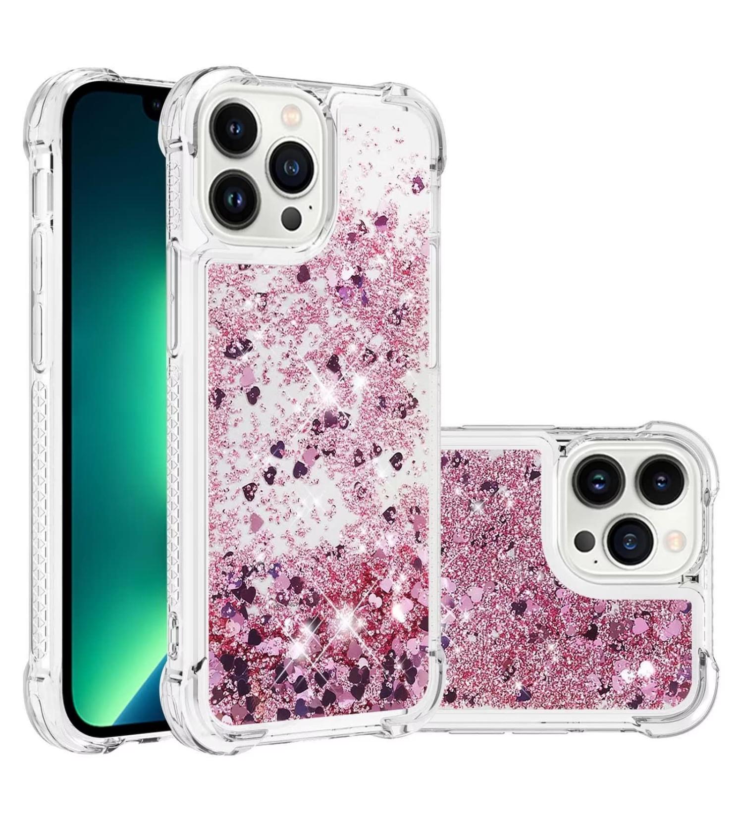 Buy Tivenfezk Nadoli Glitter Drive Sand Shell for iPhone 15 Pro Max - Shockproof TPU Bumper Transparent Quicksand Case in Rose Gold - Buy Online on GoSupps.com