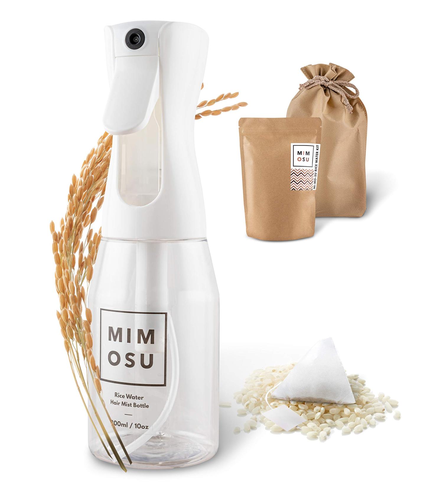 Organic Rice Water Hair Growth DIY Kit with Spray Bottle - Deep Conditioner for Damaged, Dry, Frizzy, Curly Hair - Buy Online on GoSupps.com