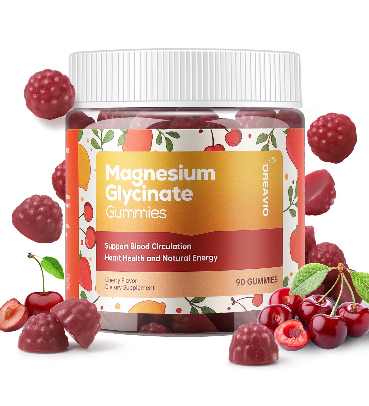 90 Count Magnesium Glycinate Gummies 400mg w/Ashwagandha Supplement - Sugar Free Zinc Magnesium Glycinate Supplement Ashwagandha Gummies for Adults Cherry 90 Count (Pack of 1) - Buy Online on GoSupps.com