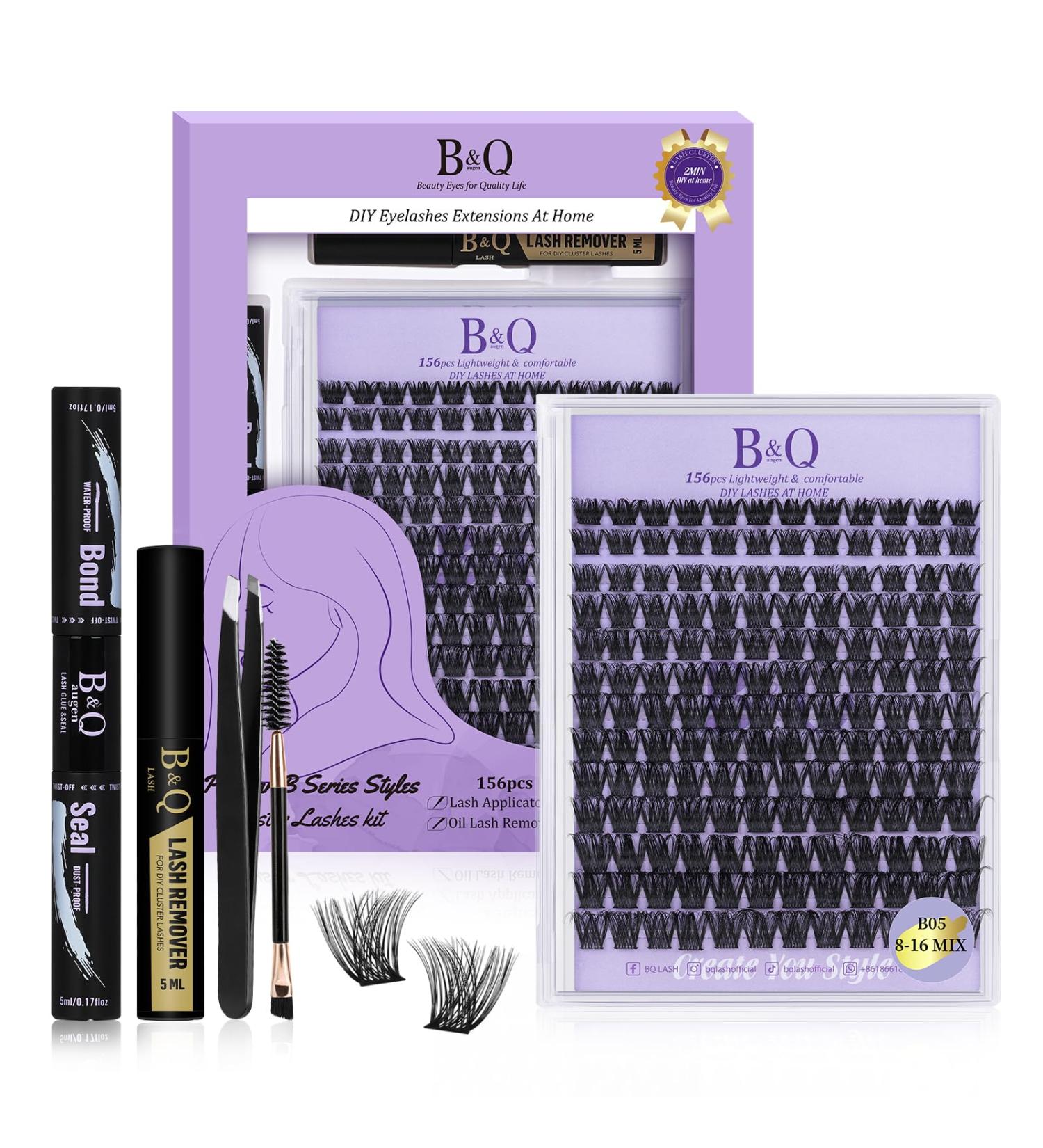 LASH Extension Set 156 PCS | DIY Eyelash Extensions B&C Set with Mascara Brush & Adhesive Remover - B05KIT - Buy Online on GoSupps.com