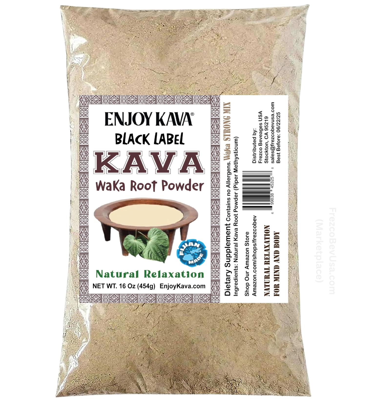 Enjoy Kava Noble Kava Root Powder (16 Oz Bag) Herbal Supplement Kava Drink ... Black Label - Buy Online on GoSupps.com