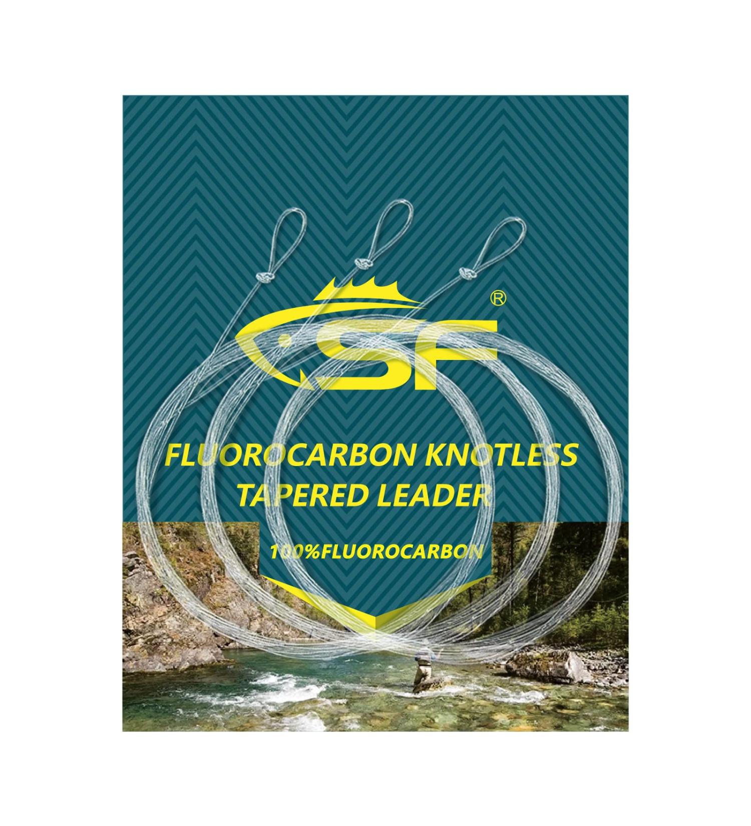 SF 3 Packs Pre-Tied Loop Fly Fishing Tapered Leader Fluorocarbon 7.5FT 9FT 12FT Clear-3Packs 7.5FT-5X - Buy Online on GoSupps.com