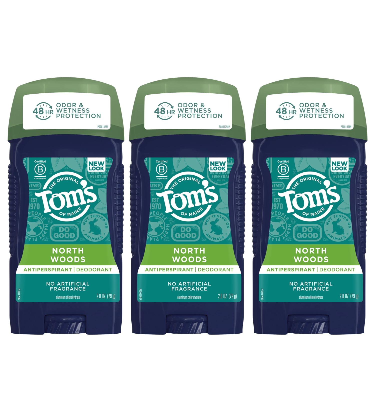 Tom's of Maine Men's Antiperspirant Deodorant North Woods 2.8 oz 3-Pack - Buy Online on GoSupps.com