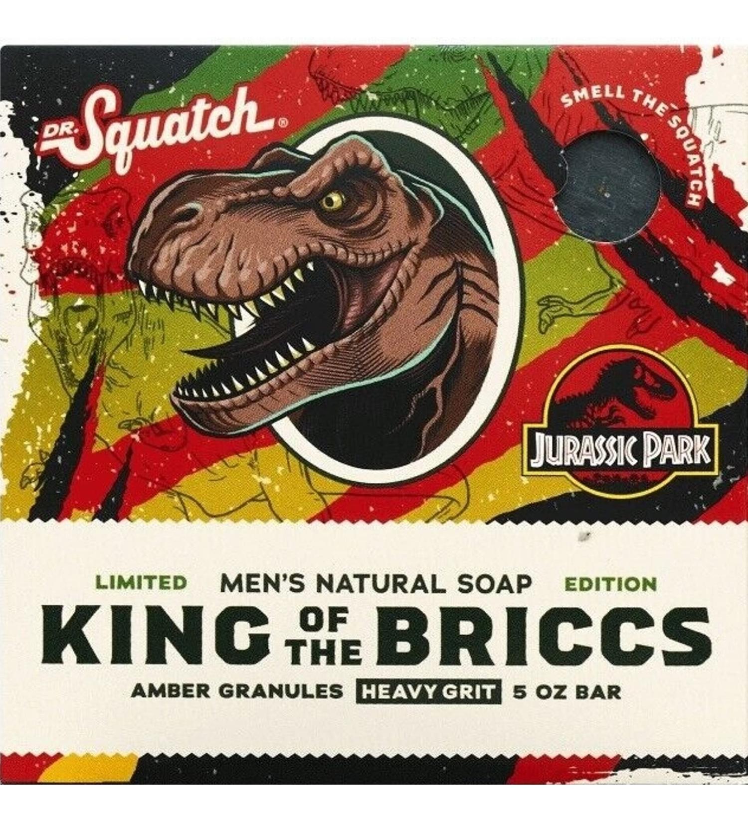 Dr. Squatch All Natural Bar Soap for Men with Heavy Grit  King of the Briccs Jurassic Park