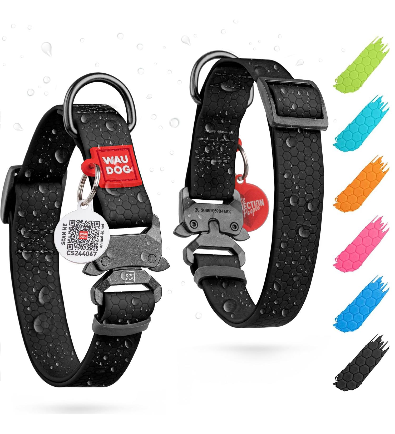 Waterproof Adjustable Dog Collar for Big Medium & Small Dogs | Waudog - Buy Online on GoSupps.com