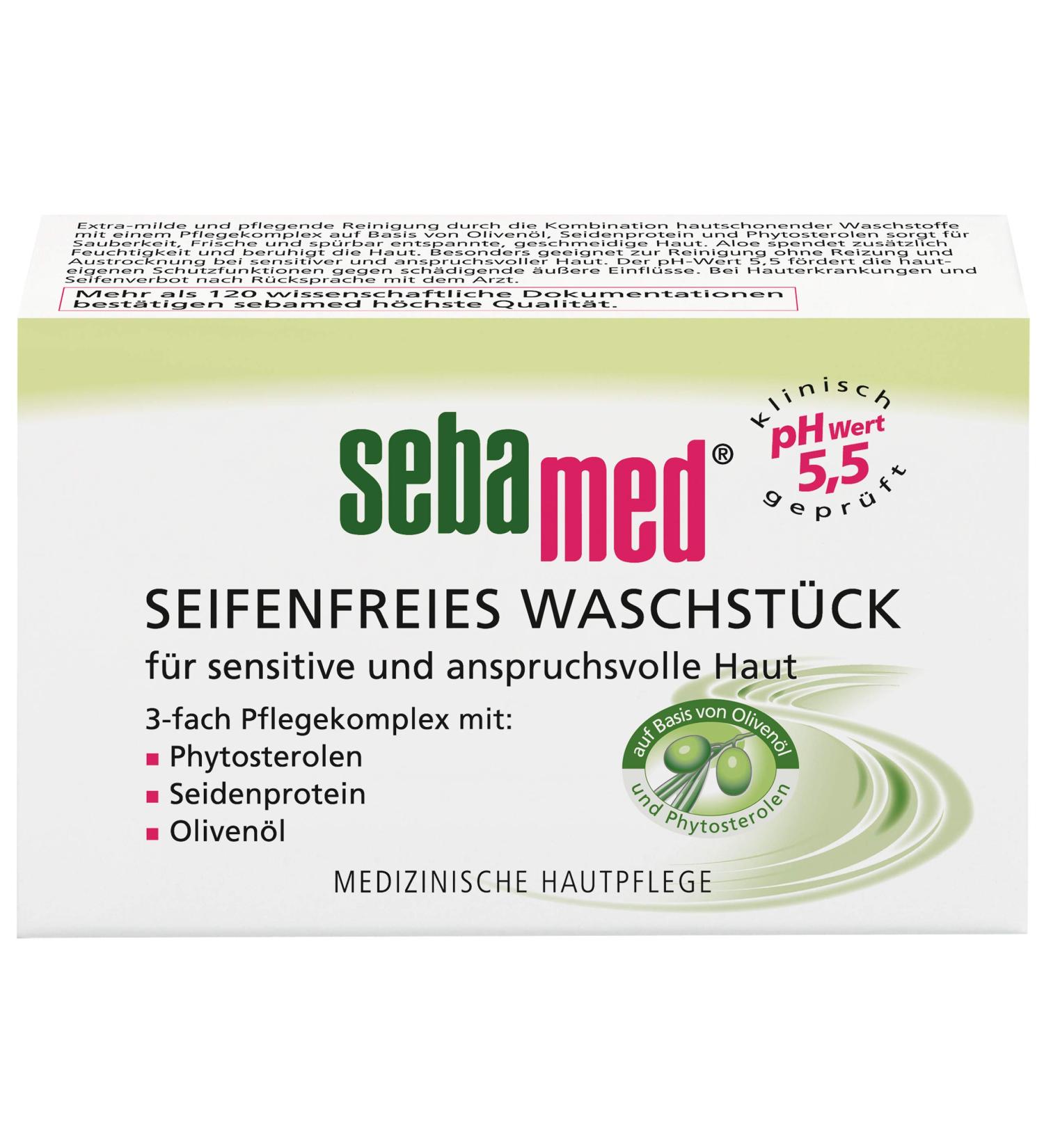 Sebamed Soap-Free Washing Piece Olive - Extra Mild & Nourishing Cleanser 150g (1 Pack) | International Shipping Available - Buy Online on GoSupps.com