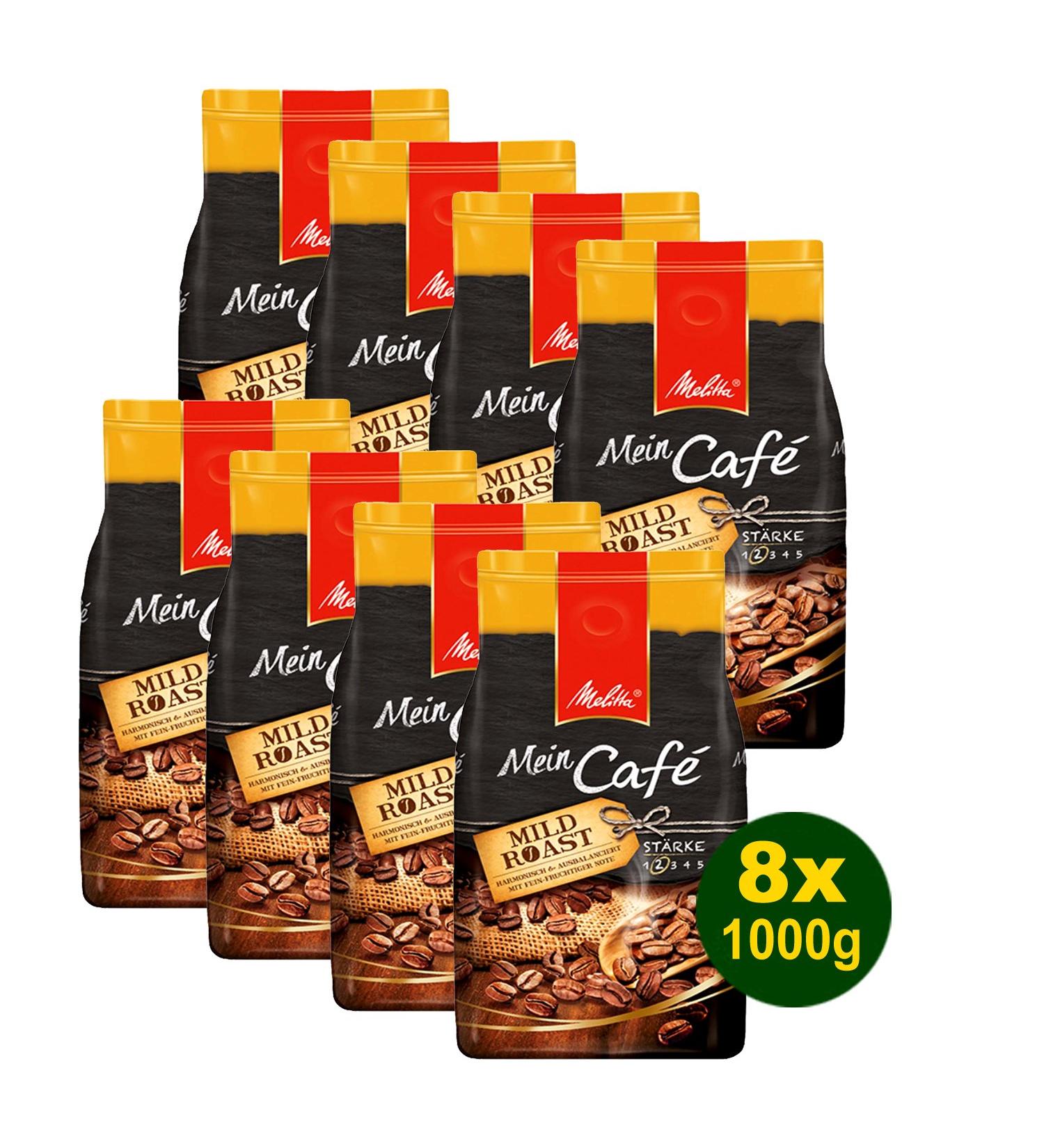  Melitta Melitta My Coffee Mild Roast - Coffee Beans - 8 x 1000 g (8000 g) - Coffee with a fine fruity note - Buy Online on GoSupps.com