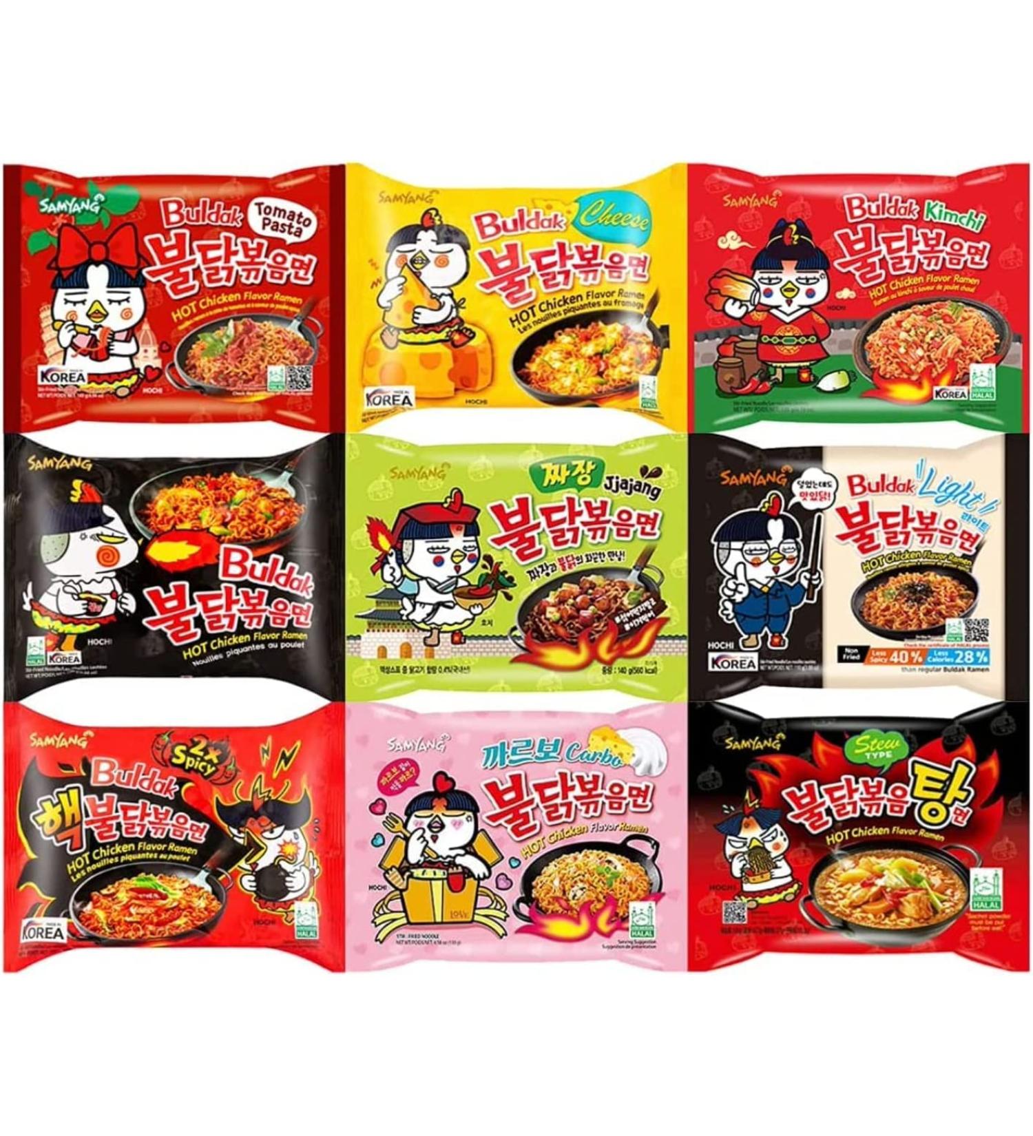 Samyang Hot Chicken Top Spicy Ramen Instant Noodle Challenge Pack of 40 | Self Customised Assorted Flavours From Wide Range Tastes  - Buy Online on GoSupps.com