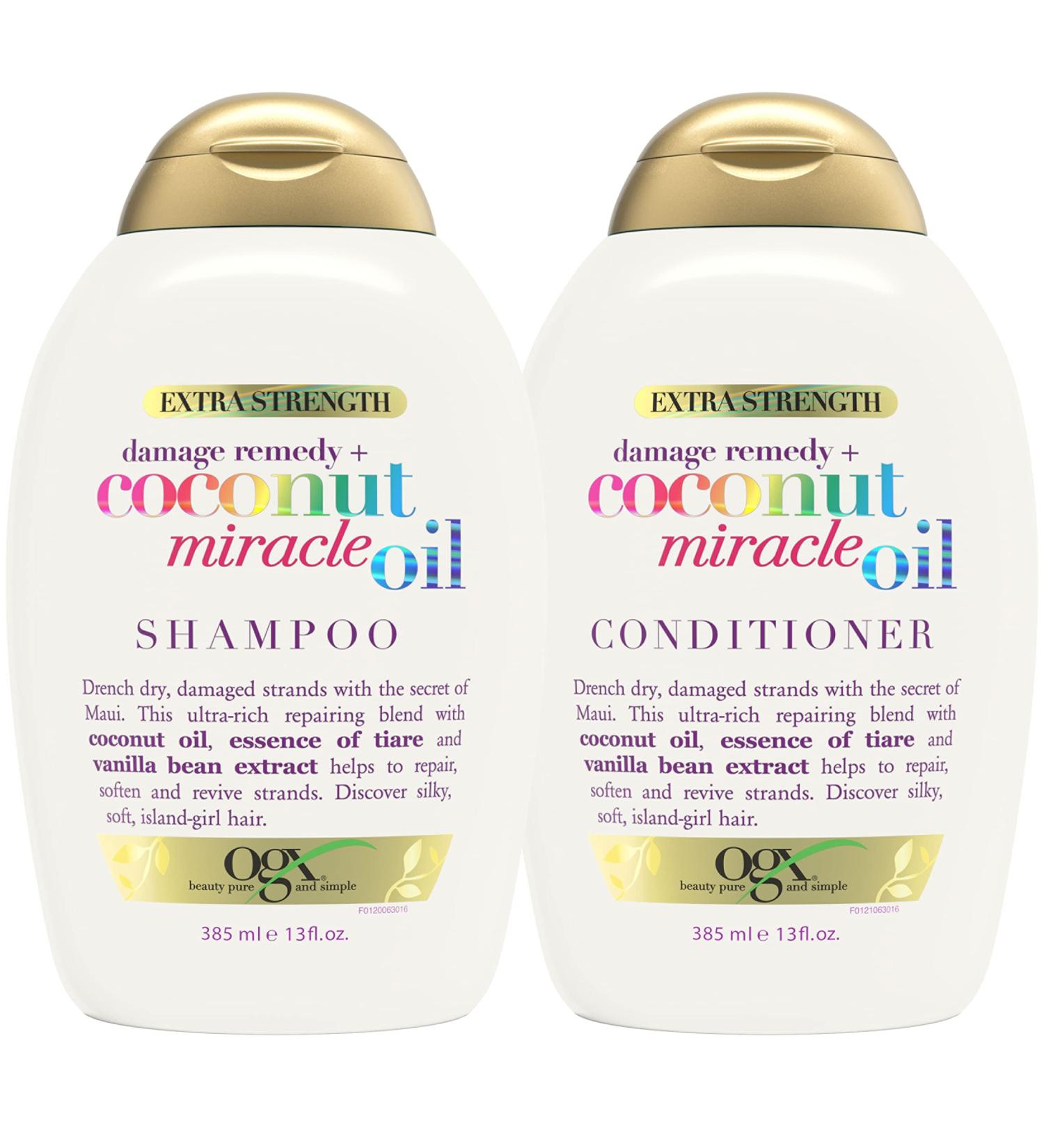 OGX Extra Strength Damage Remedy Coconut Miracle Oil Shampoo & Conditioner Set 13 Fl Oz (Pack of 2) - Buy Online on GoSupps.com