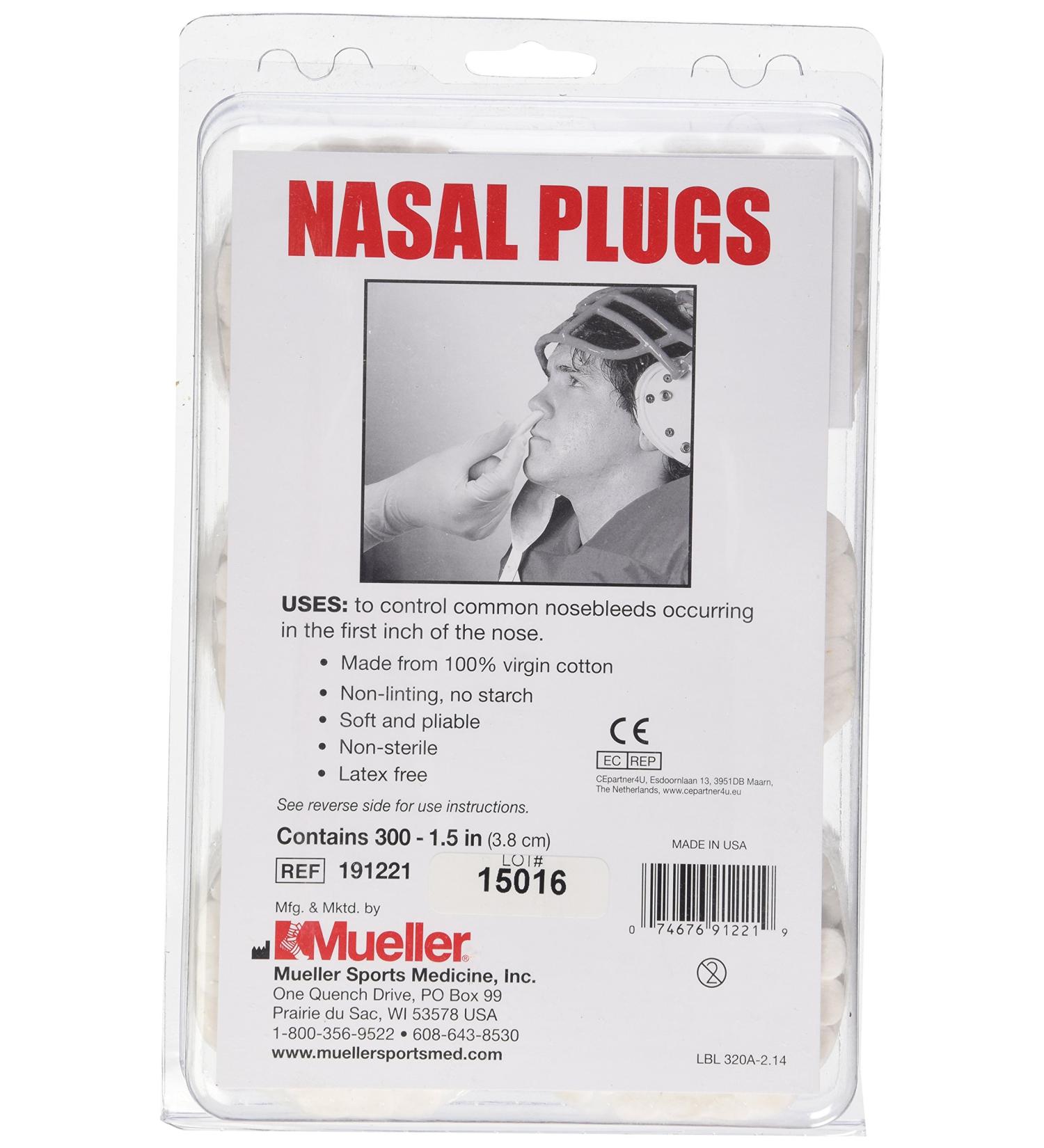 Mueller Nasal Plugs - 300 Pack (PAC) | Stop Nosebleeds Quickly - Buy Online on GoSupps.com