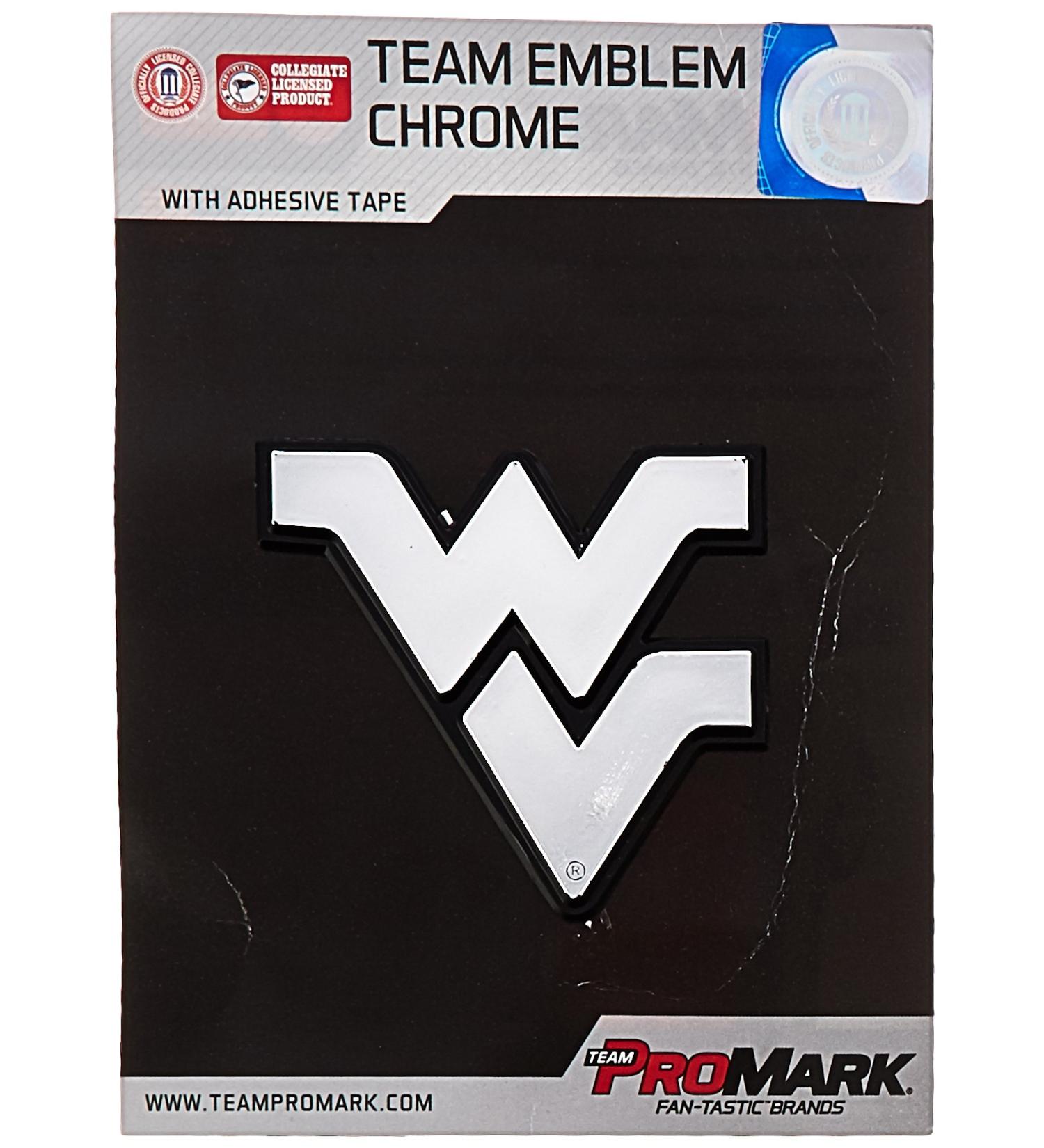NCAA Chrome Automobile Emblem west-va-mountaineers