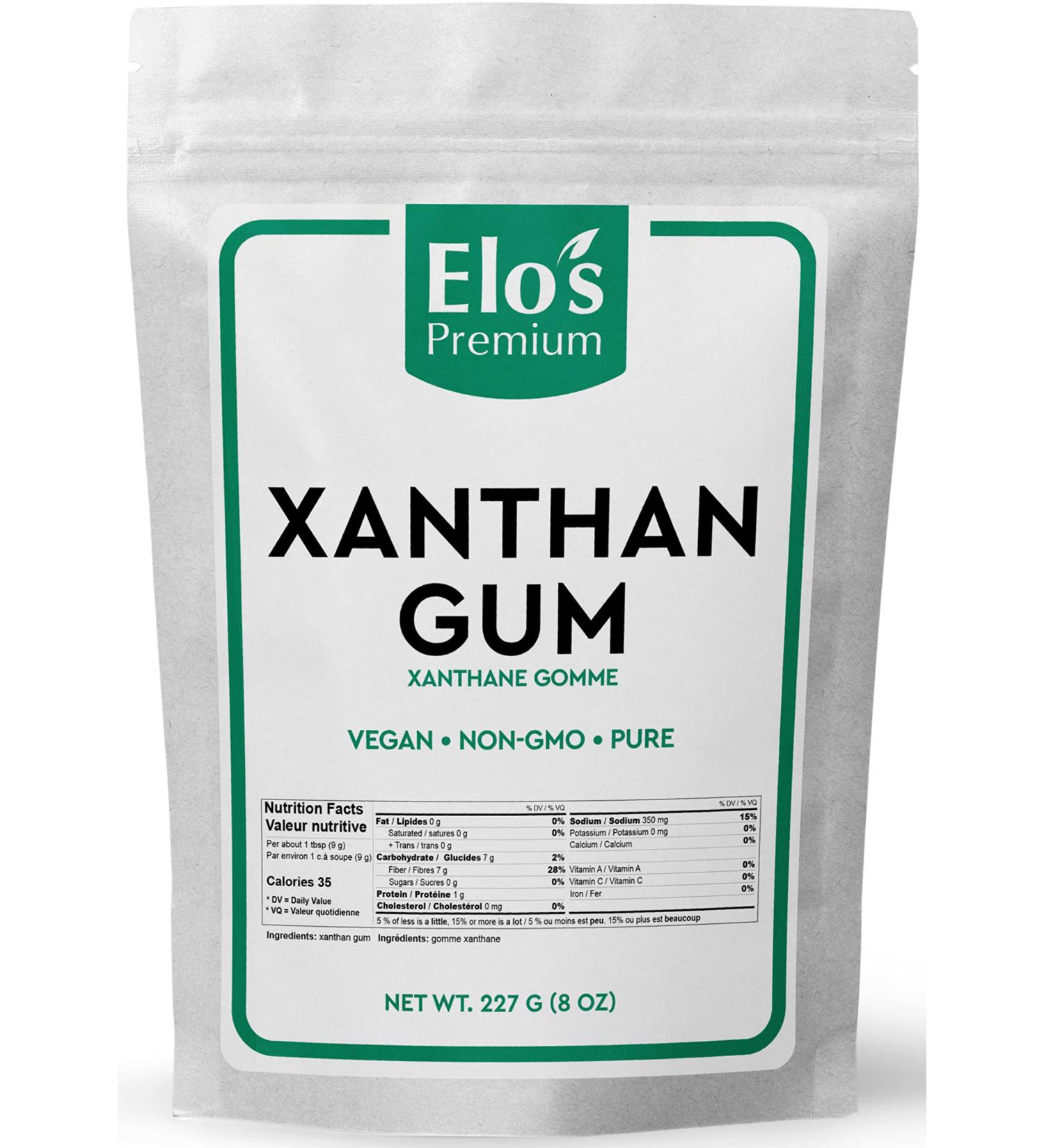 Xanthan Gum (227g/8oz) by Elo's Premium| Packaged In Canada| 100% All-Natural Thickener Stabilizer Binding Agent| Non-GMO Organic Vegan Non-MSG & Keto| Food Grade Xanthan Gum Thickener for Soups Sauces Smoothies Shakes & more - Buy Online on GoSupps.com