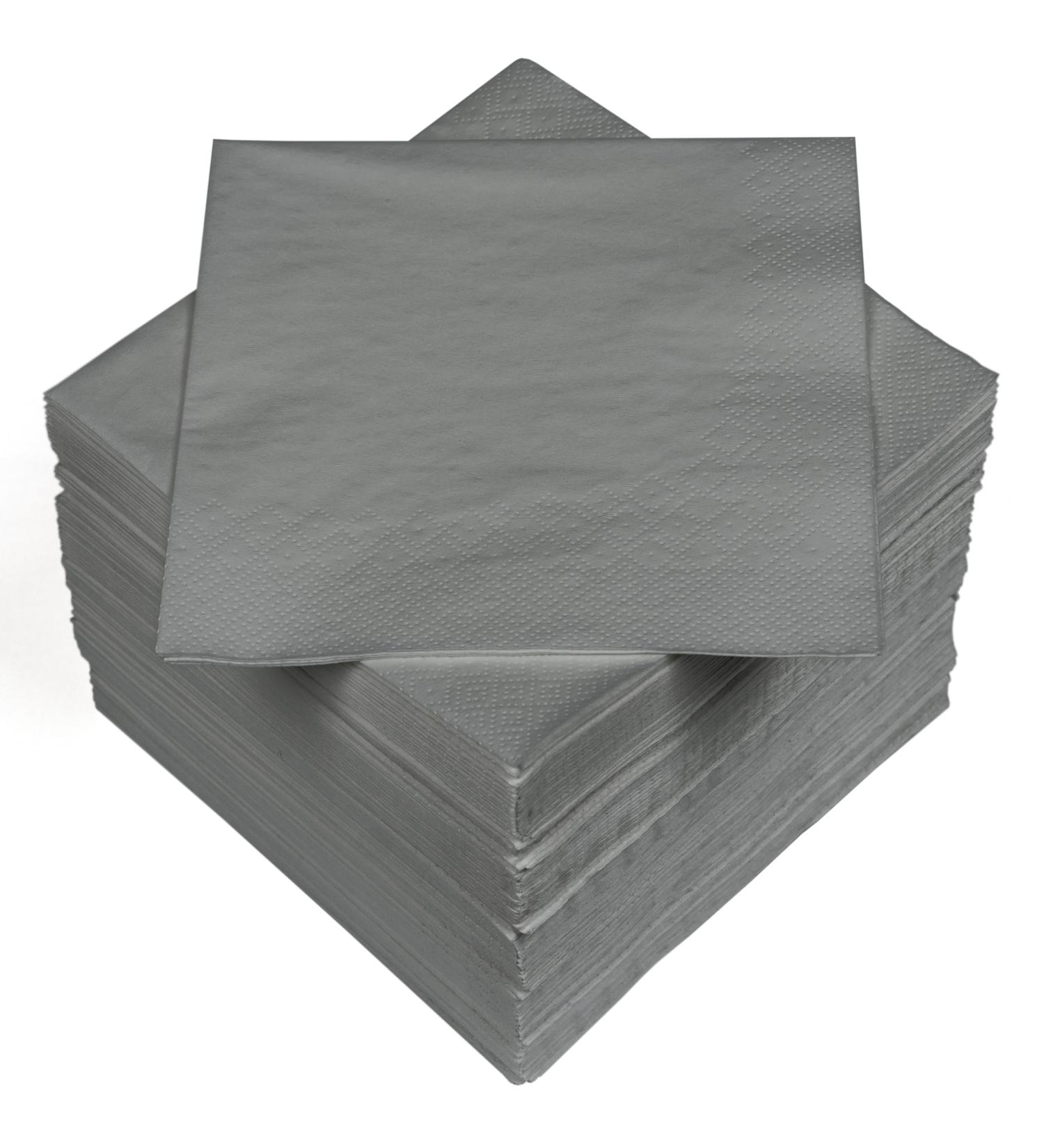 HEKU 100 Monochrome Napkins - 3-Layer 33x33cm | Stylish Gray 5-Pack for Events & Gastronomy | Highly Absorbent & Uniform Quality - Buy Online on GoSupps.com