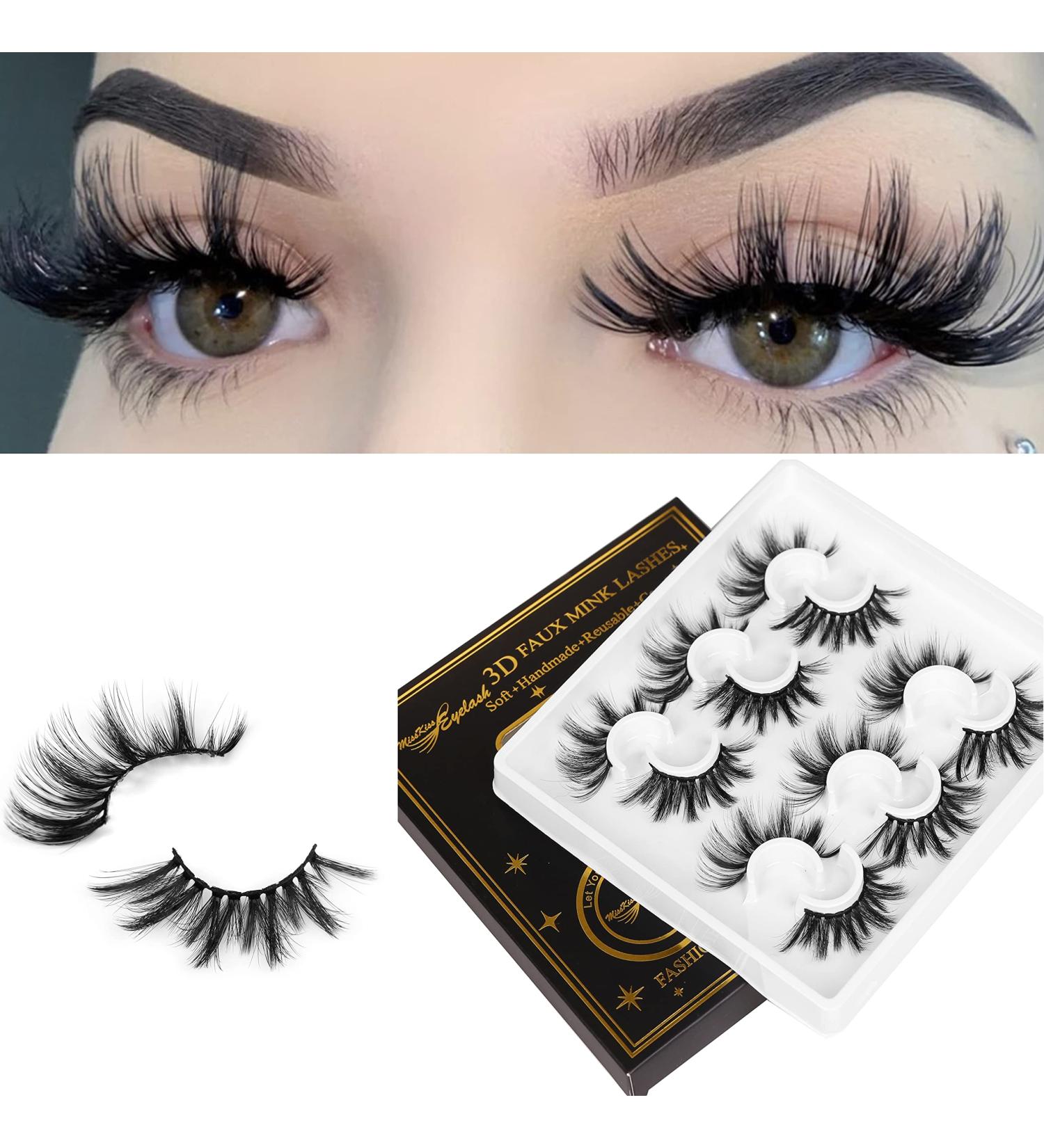 6-Pair 25mm Wispy Volume False Eyelashes Set - Miss Kiss QUEEN | Natural Look Fake Mink Lashes for Women - Soft, Lightweight, and Reusable - Buy Online on GoSupps.com