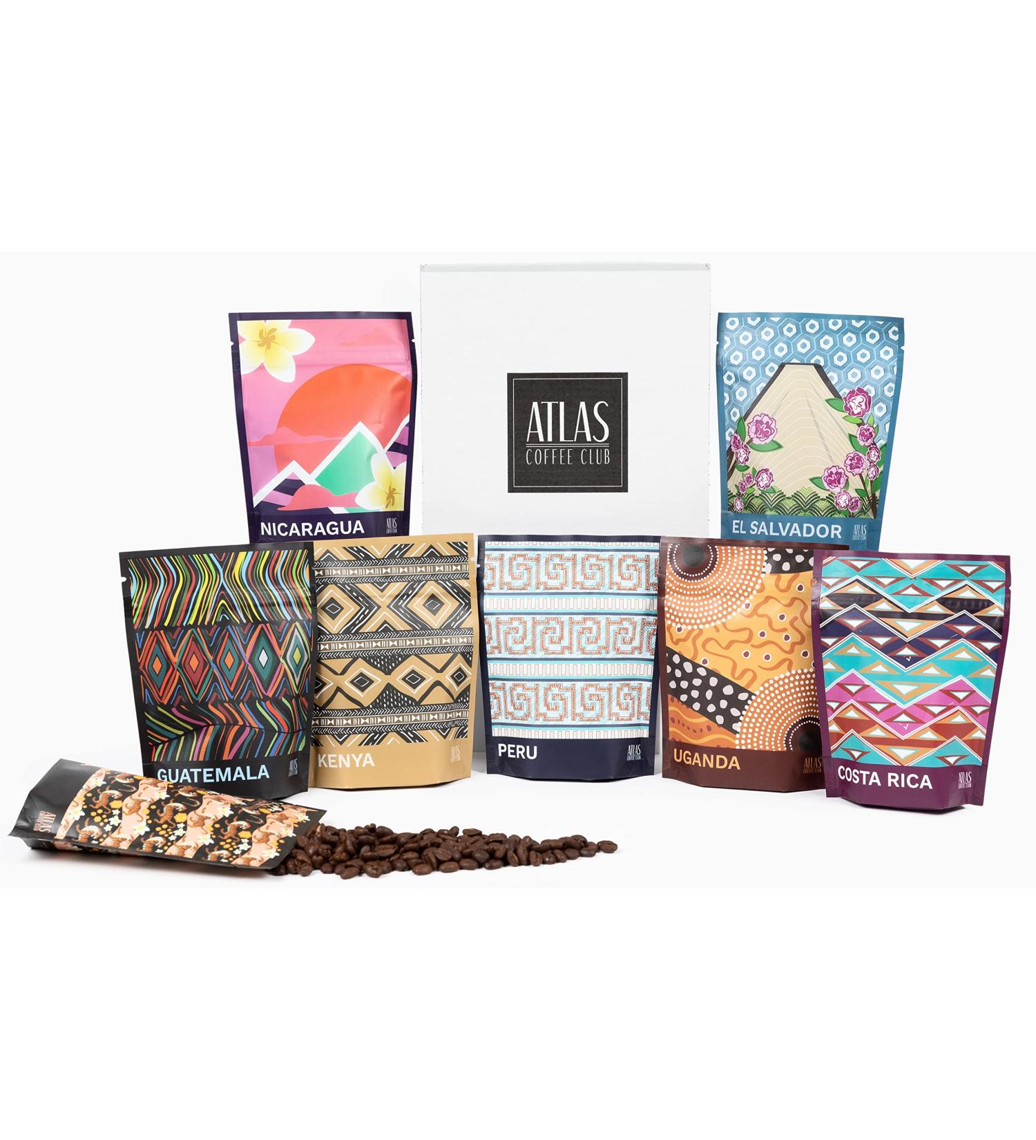 Atlas Coffee Club World of Coffee Sampler | Gourmet Gift Set | 8-Pack Variety Box of Single Origin Coffees - Buy Online on GoSupps.com