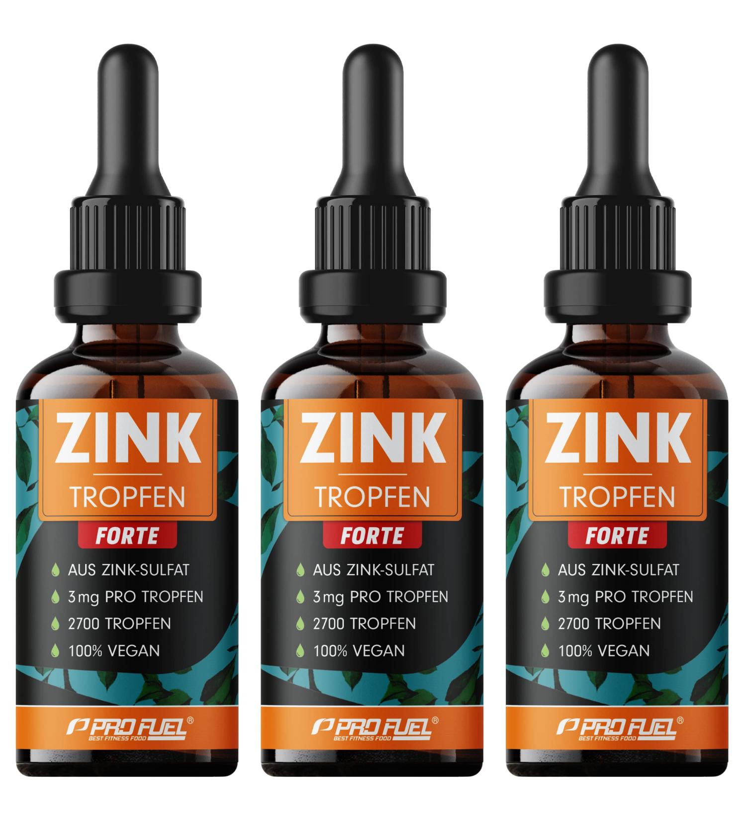Zinc Drop Forte 3x100ml - High-Dose Ionic Zinc 3mg Per Drop Vegan & Alcohol-Free - 1000 Applications High Bioavailability - Buy Online on GoSupps.com