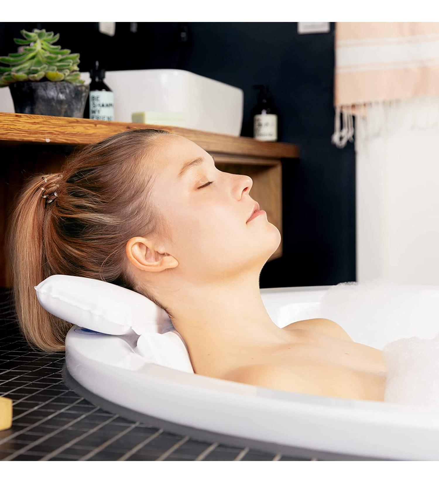 Luxury Bath Pillow with 7 Suction Cups | Ergonomic Head and Neck Support | Waterproof Design | Ideal for Elderly and Children | Gift Box Included - Buy Online on GoSupps.com
