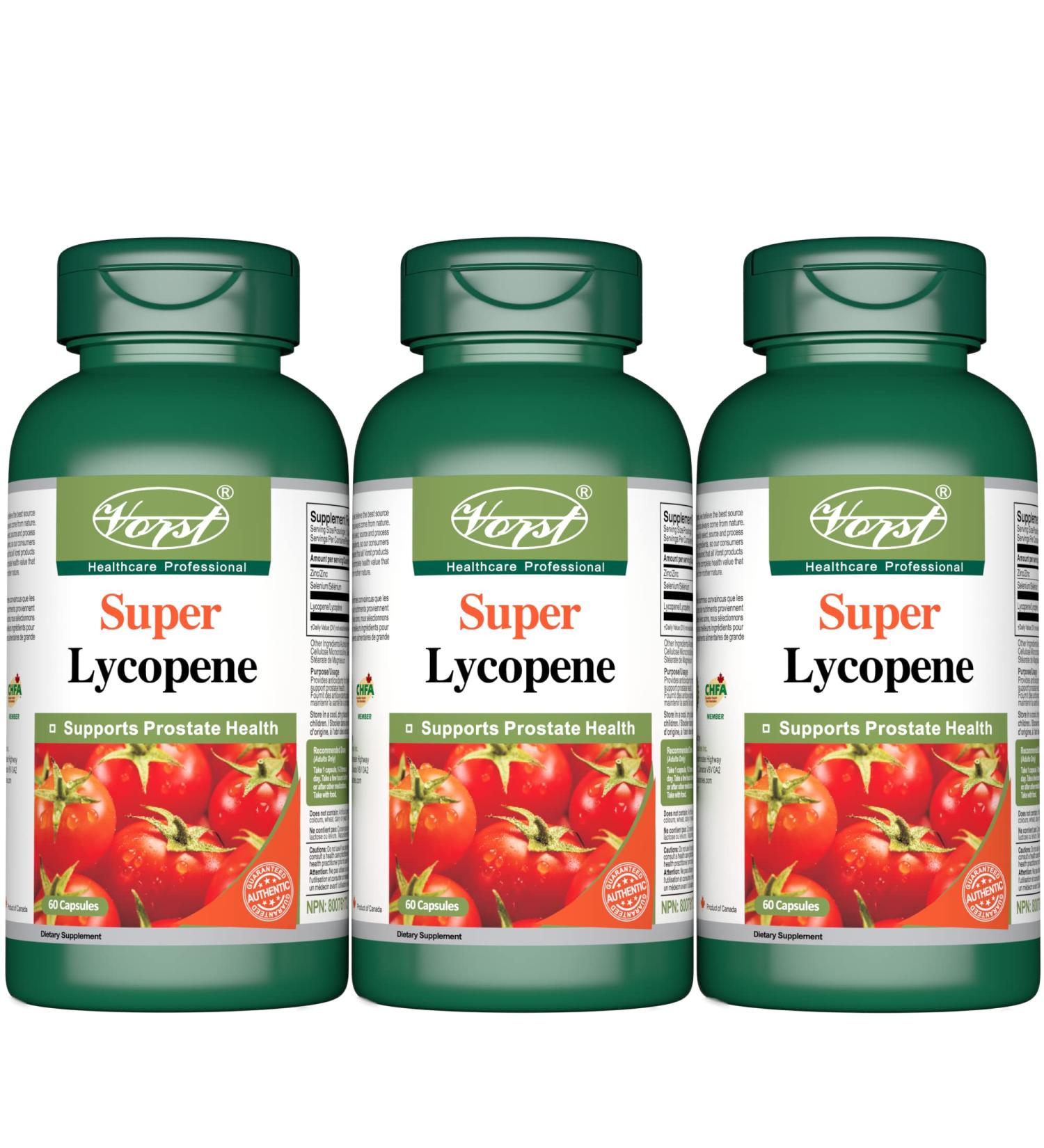 Premium Lycopene 30mg with Zinc and Selenium 3 X 60 Capsules Prostate Heart Health Supplement Antioxidant Tomato | Powder Pills | 3 Bottles 60 count (Pack of 3) - Buy Online on GoSupps.com