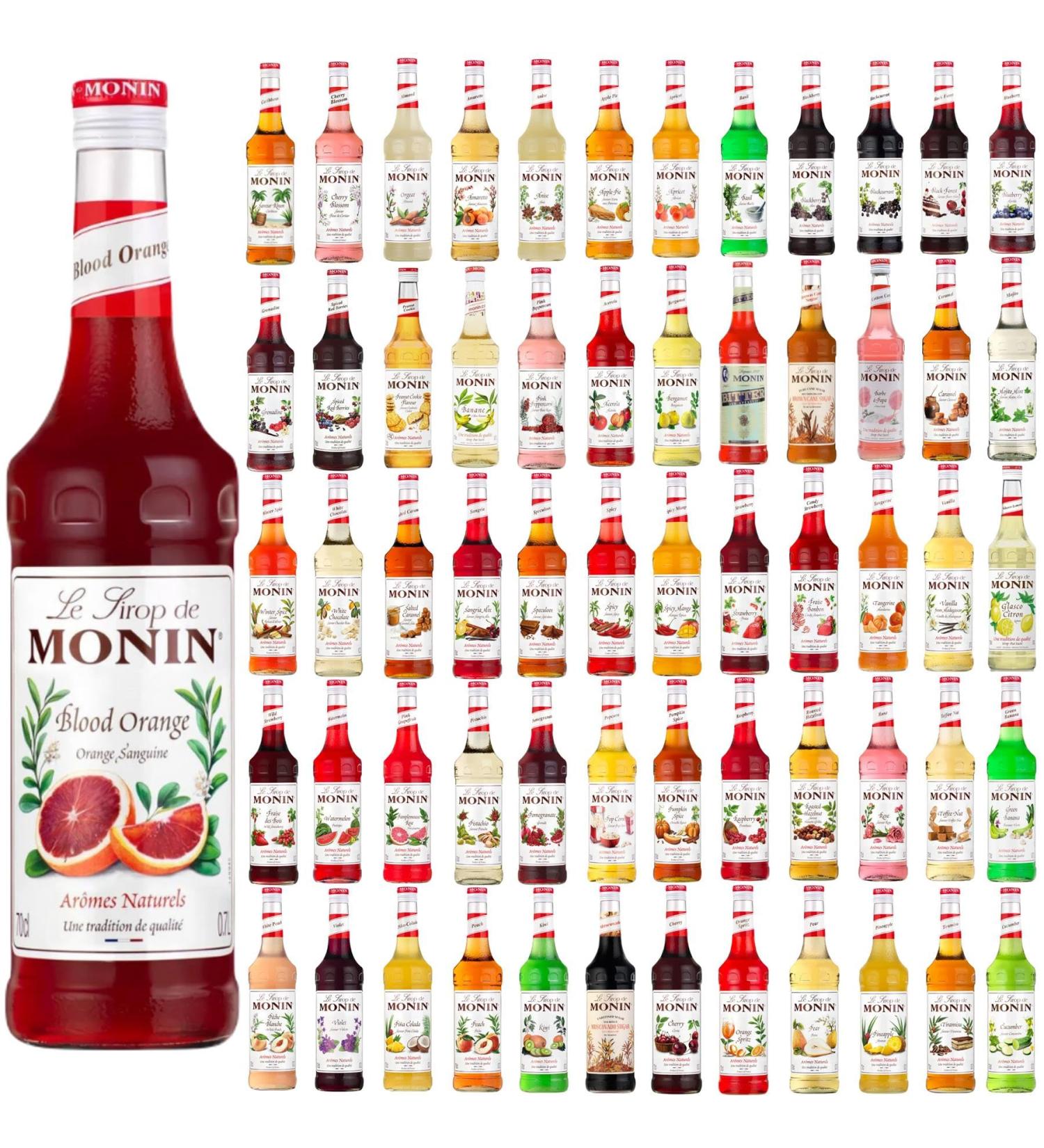 Monin Coffee Cocktails Syrup Pick N Mix - Choose From 90+ Flavours | Acerola Almond Amaretto Apricot Black Forest Blackberry Blackcurrant Mint Green Orange - Pack of 3 X 70cl - Buy Online on GoSupps.com