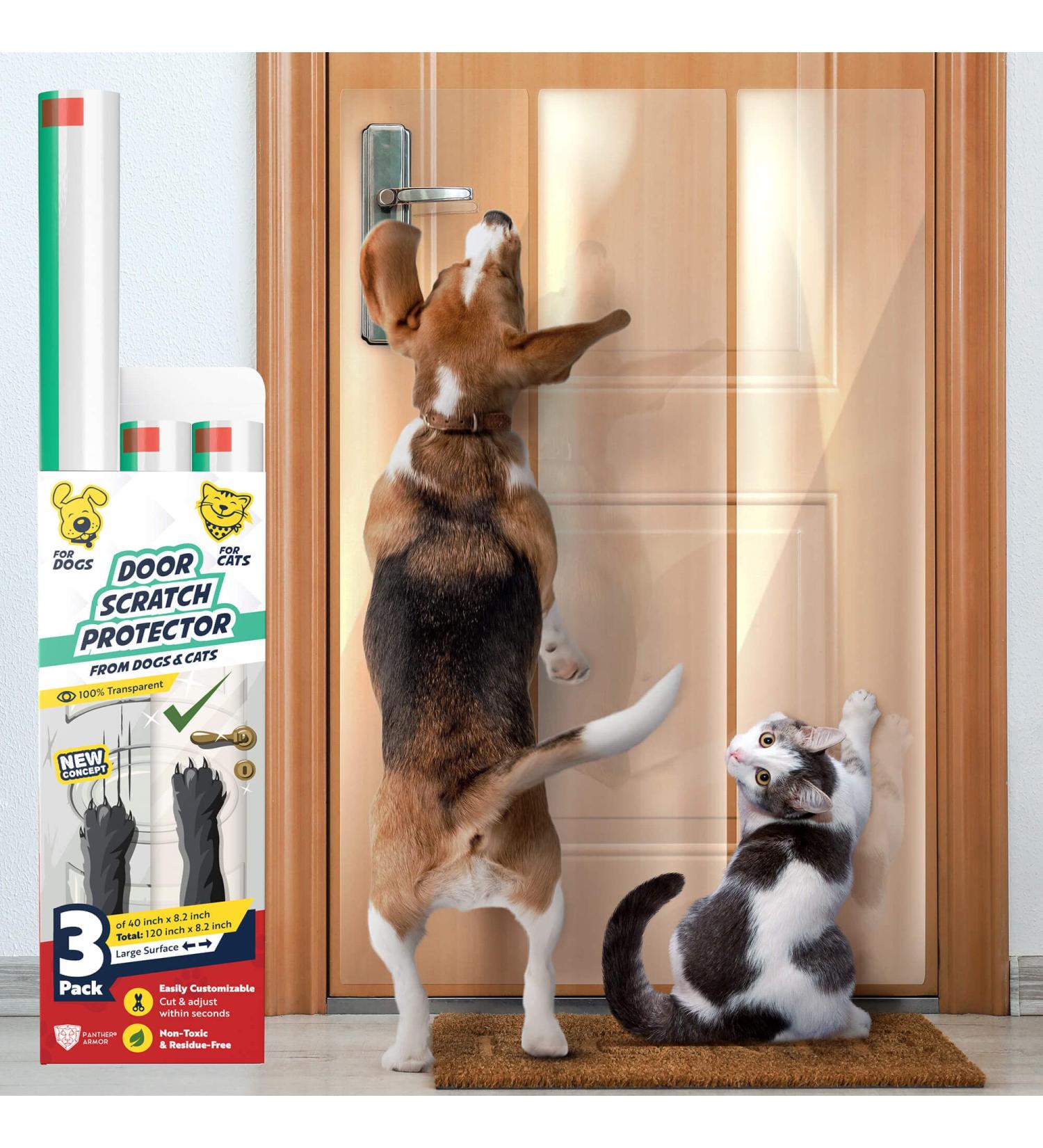 Panther Armor Furniture & Door Protectors from Cats & Dogs Scratching  Vinyl Guards Couch Protector for Cats  Dog Scratch Door Frame Protector  Anti Scratch Training Protection  Clear Shield Cover Door Protector  Dogs & Cats 3-Pack x 40 inch x 8.2 inch - Buy Online on GoSupps.com