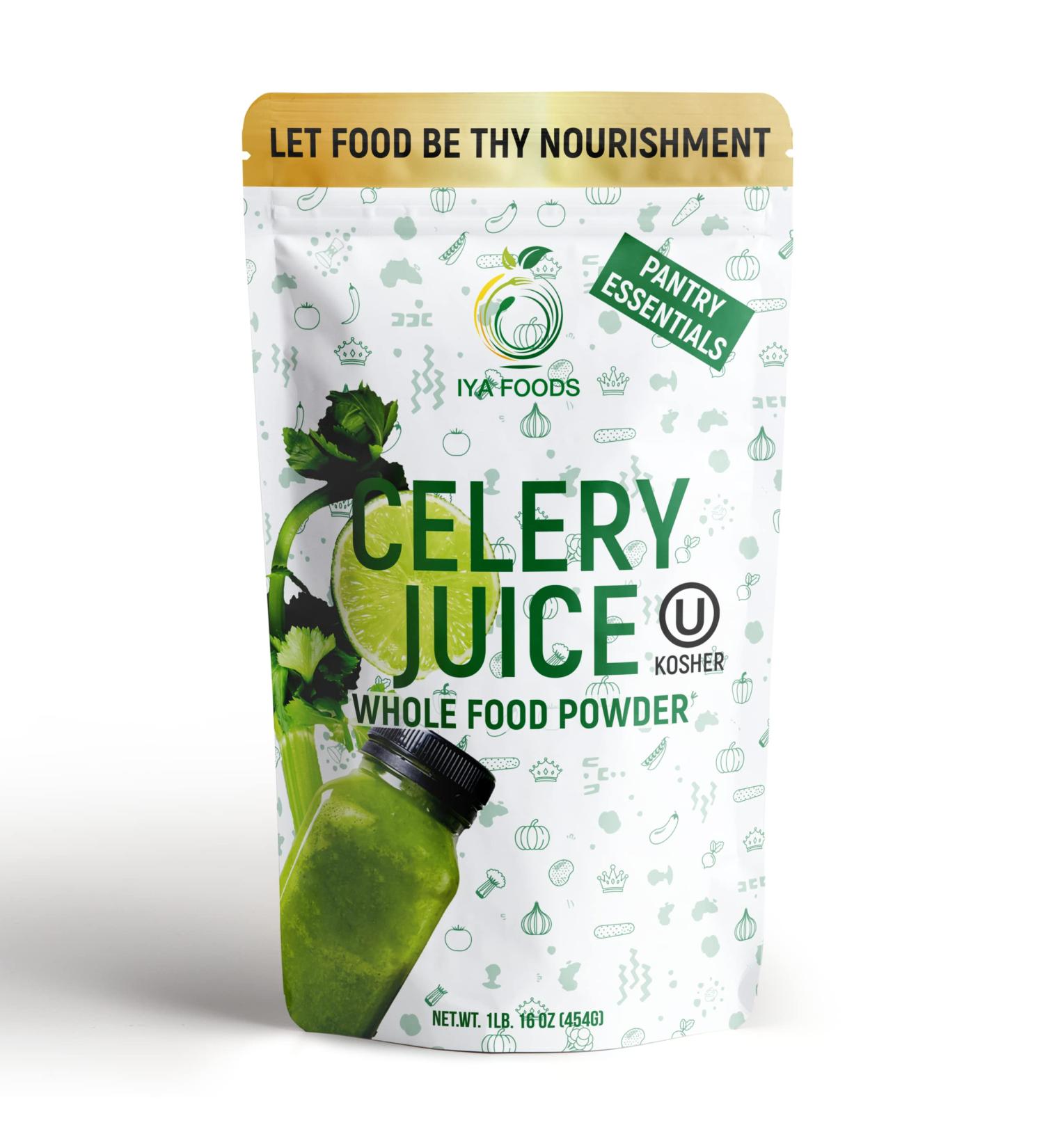 Iya Foods 100% Celery Whole Food 1lb Pack - Plant-Based, Non-GMO, Gluten-Free Vegetable Powder - Buy Online on GoSupps.com