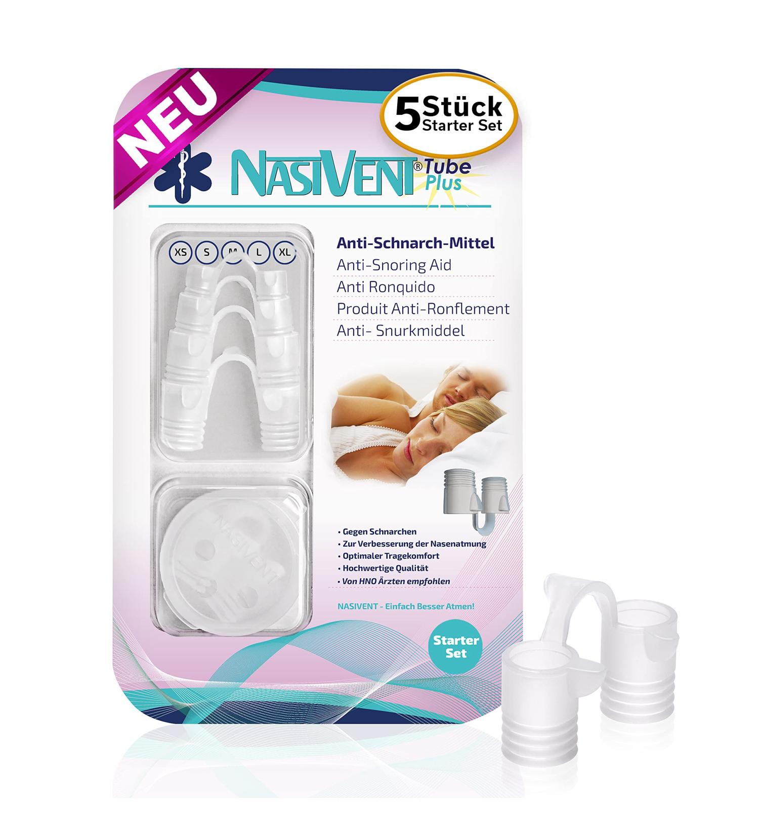 Nasivent Tube Plus - Anti Snoring Aid Starter Set | 5 Pieces with Storage Container - International Shipping Available - Buy Online on GoSupps.com