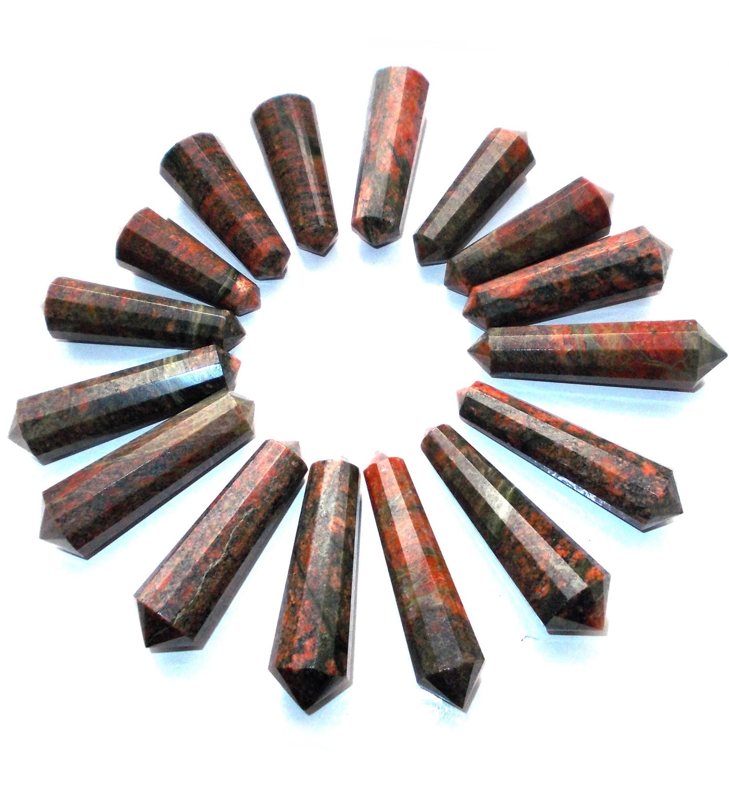 1 x 12 Cut DT Crystal Vogel Wand Point 40-60mm (Unakite)