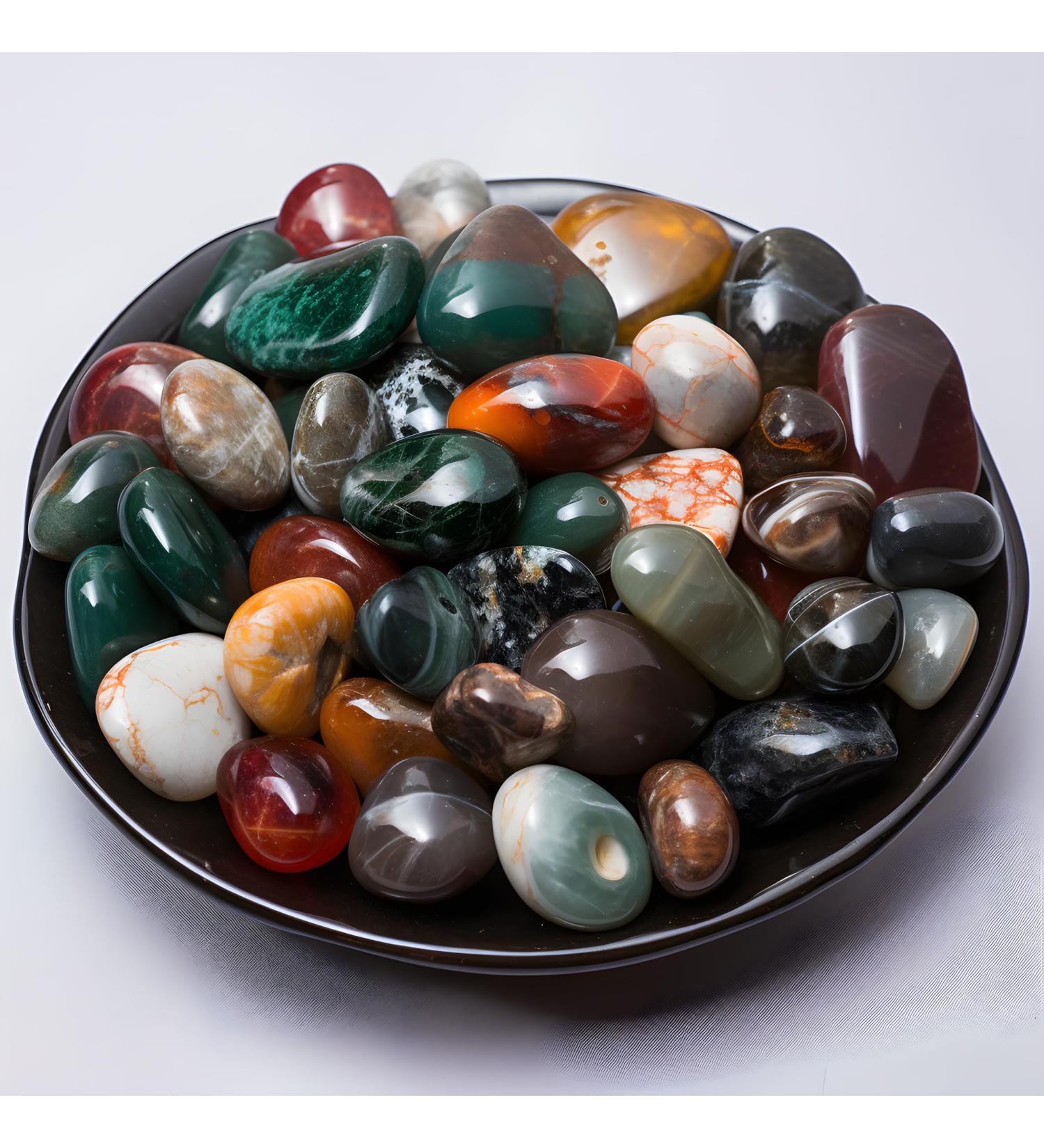 SigMntun Polished Ocean Jasper Crystal Bulk - 72 Pcs Handpicked Natural Tumbled Gemstones Rocks for Healing Reiki Meditation Witchcraft and Home Decoration Ocean Jasper-72 Pcs-CA