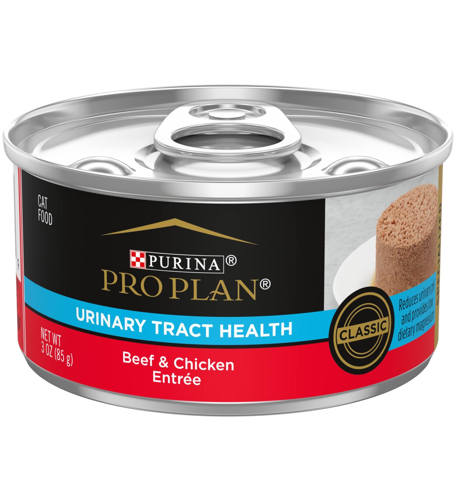 Purina Pro Plan Urinary Tract Health High Protein Adult Wet Cat Food - Beef & Chicken Flavor (Pack of 24, 3 oz Cans) - Buy Online on GoSupps.com