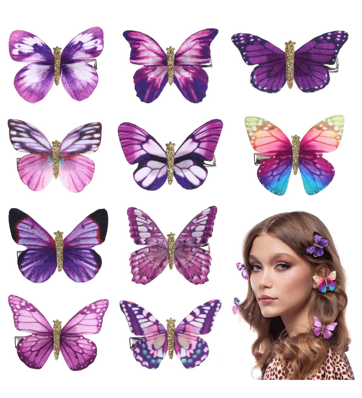 Beaupretty Colorful Butterfly Hairpins Set for Wedding & Parties - 10pcs Infants Bridal Headwear Accessory - Buy Online on GoSupps.com