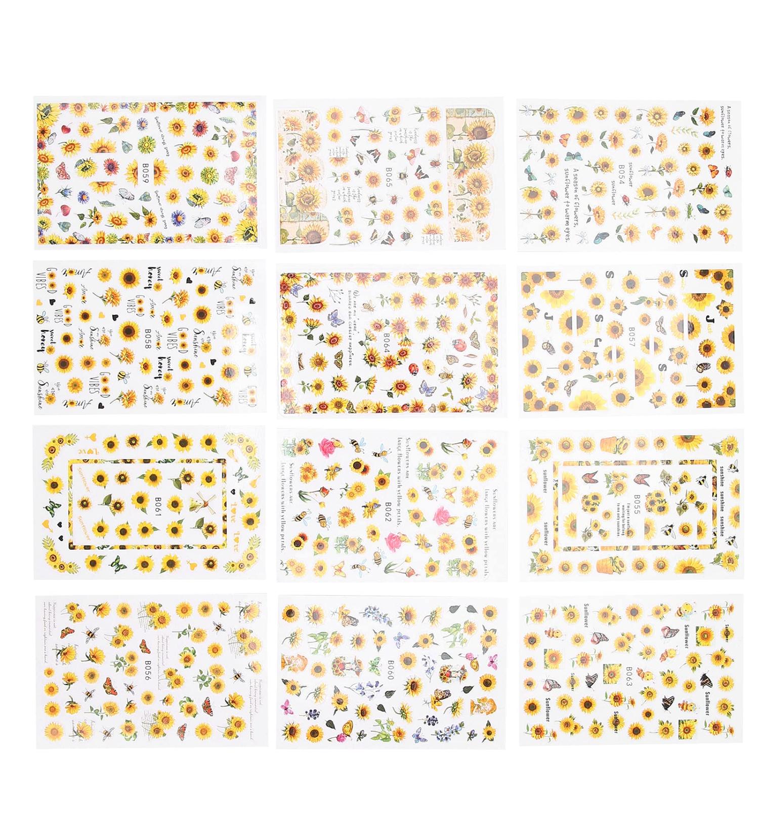 Nail Art Stickers Sunflower DIY Nail Art Stickers Appropriate Size Easy Use for Home for Nail Salon - Buy Online on GoSupps.com