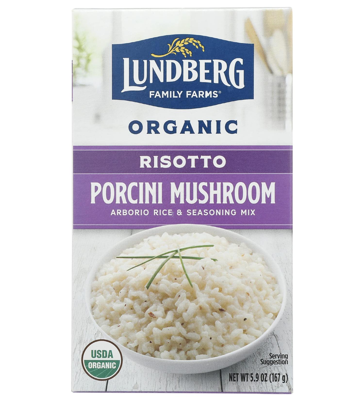 Lundberg Family Farms Traditional Italian Risotto Porcini Mushroom - 5.9 oz | Non-GMO, Gluten-Free, USDA Organic | Convenient Side Dish | 20 Min Cook Time - Buy Online on GoSupps.com