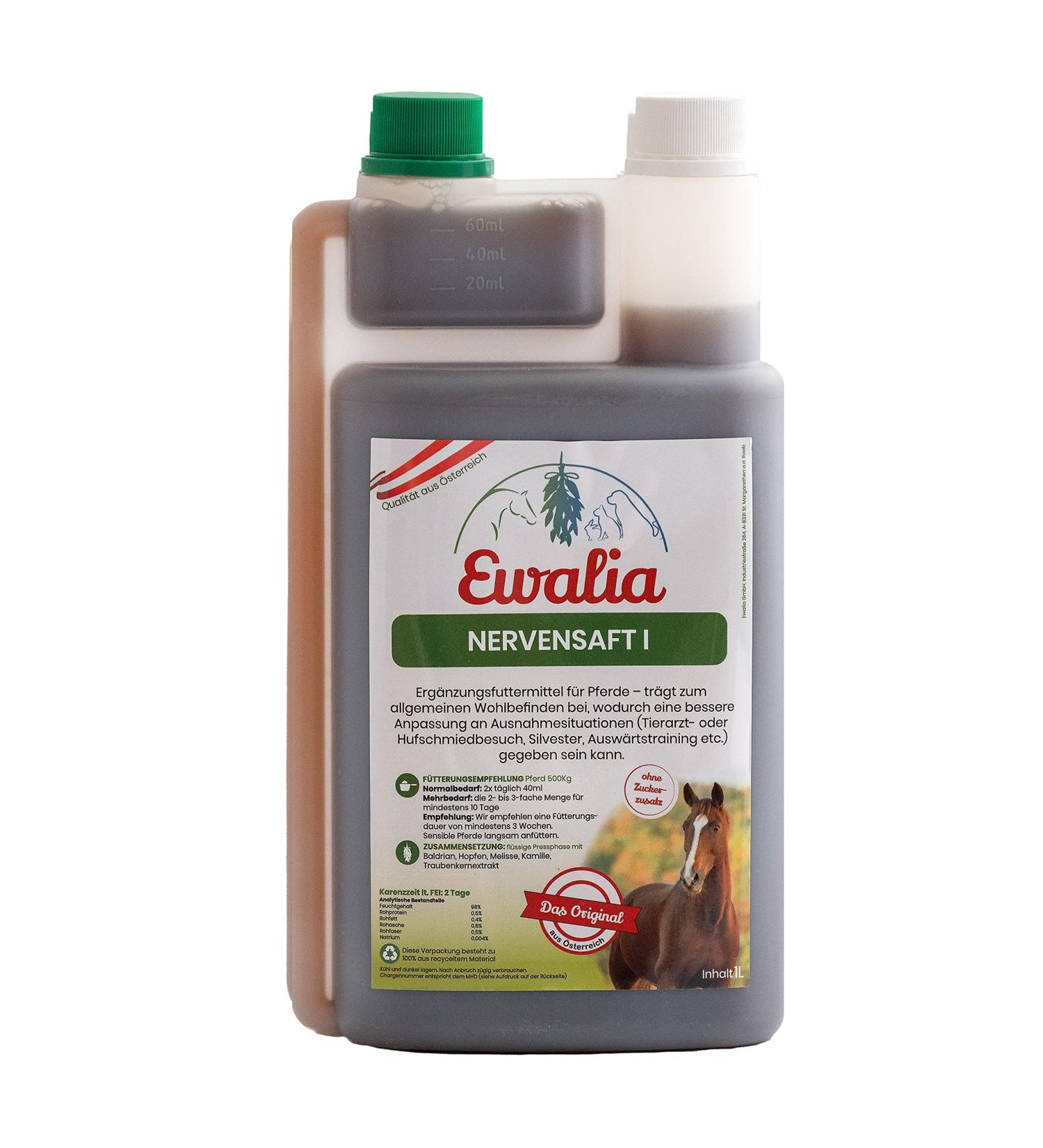 Ewalia Nervous juice I - supplementary feed for horses in case of nervousness - 1 liter