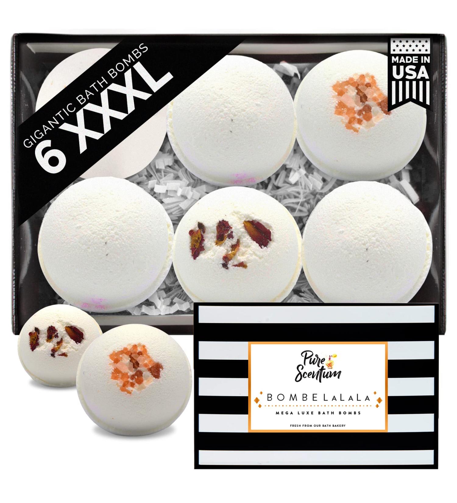 Pure Scentum Extra Large 6oz Vegan Bath Bombs Gift Set - Organic & US Made for Women and Men | Relaxing Luxurious Bath Bombs by BombeLaLaLa - Buy Online on GoSupps.com