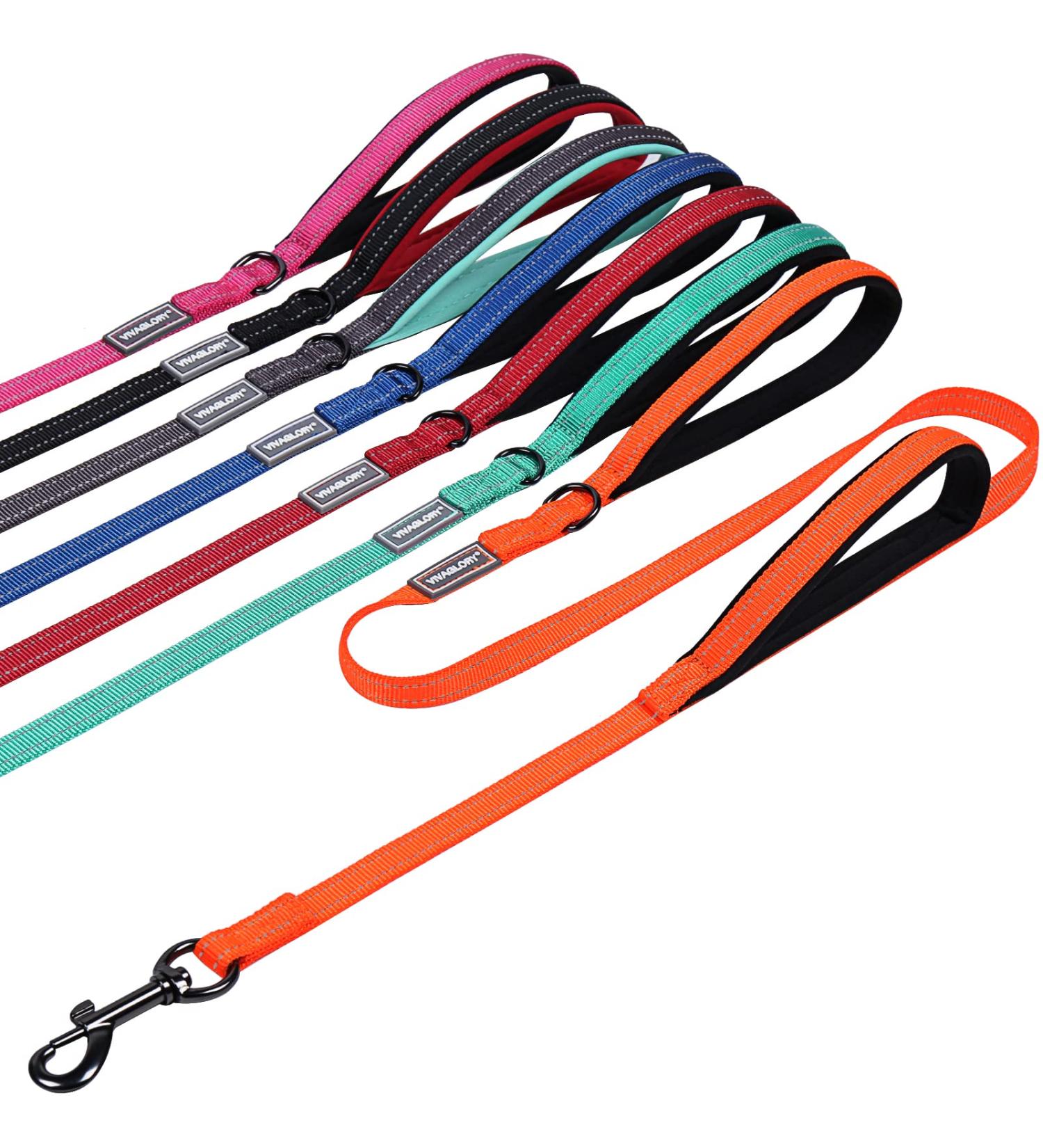 Vivaglory Traffic Handle Dog Leash - Reflective Padded Strong Metal Hook - 1.2m Orange Training Line for Dogs - Buy Online on GoSupps.com
