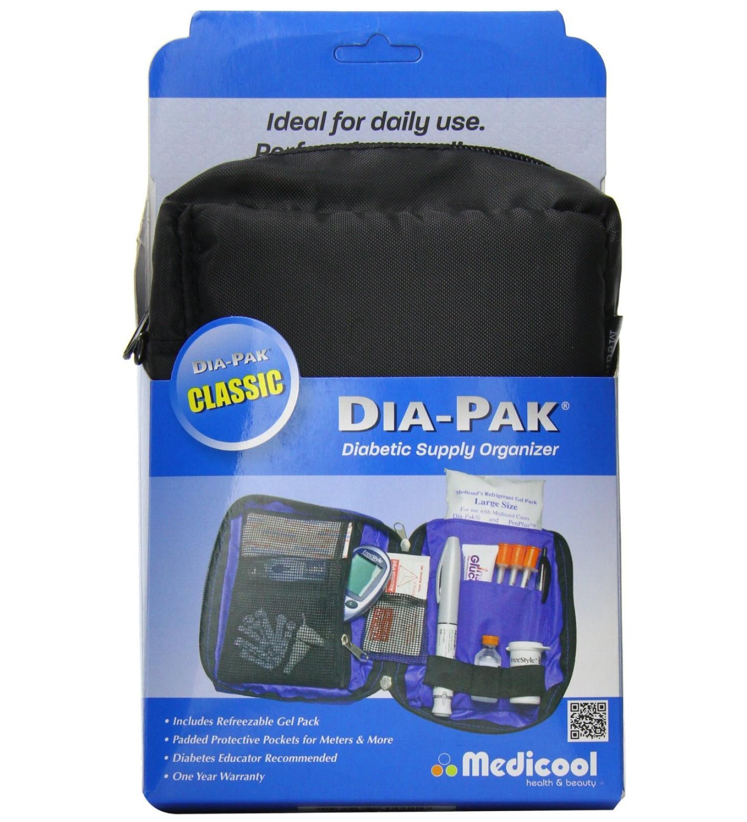 Medicool DIA-PAK Classic Diabetic Supply Organizer - Black