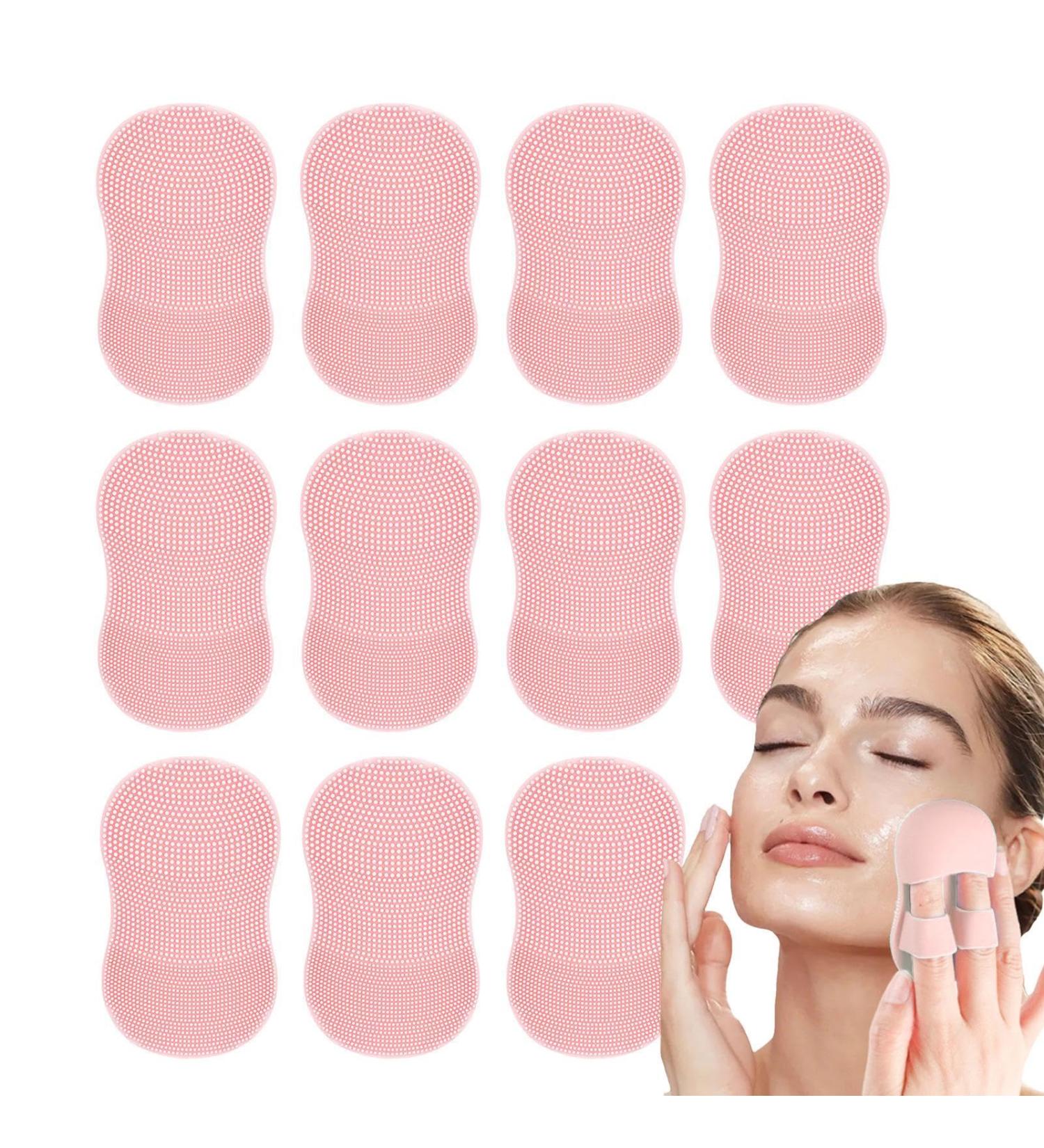 Face Scrubber Brush | Finger Handle Silicone Face Brush for Deep Cleansing | Everyday Skincare Soft Bristles Manual Massaging Brush for Bathroom Travelling Pink - Buy Online on GoSupps.com