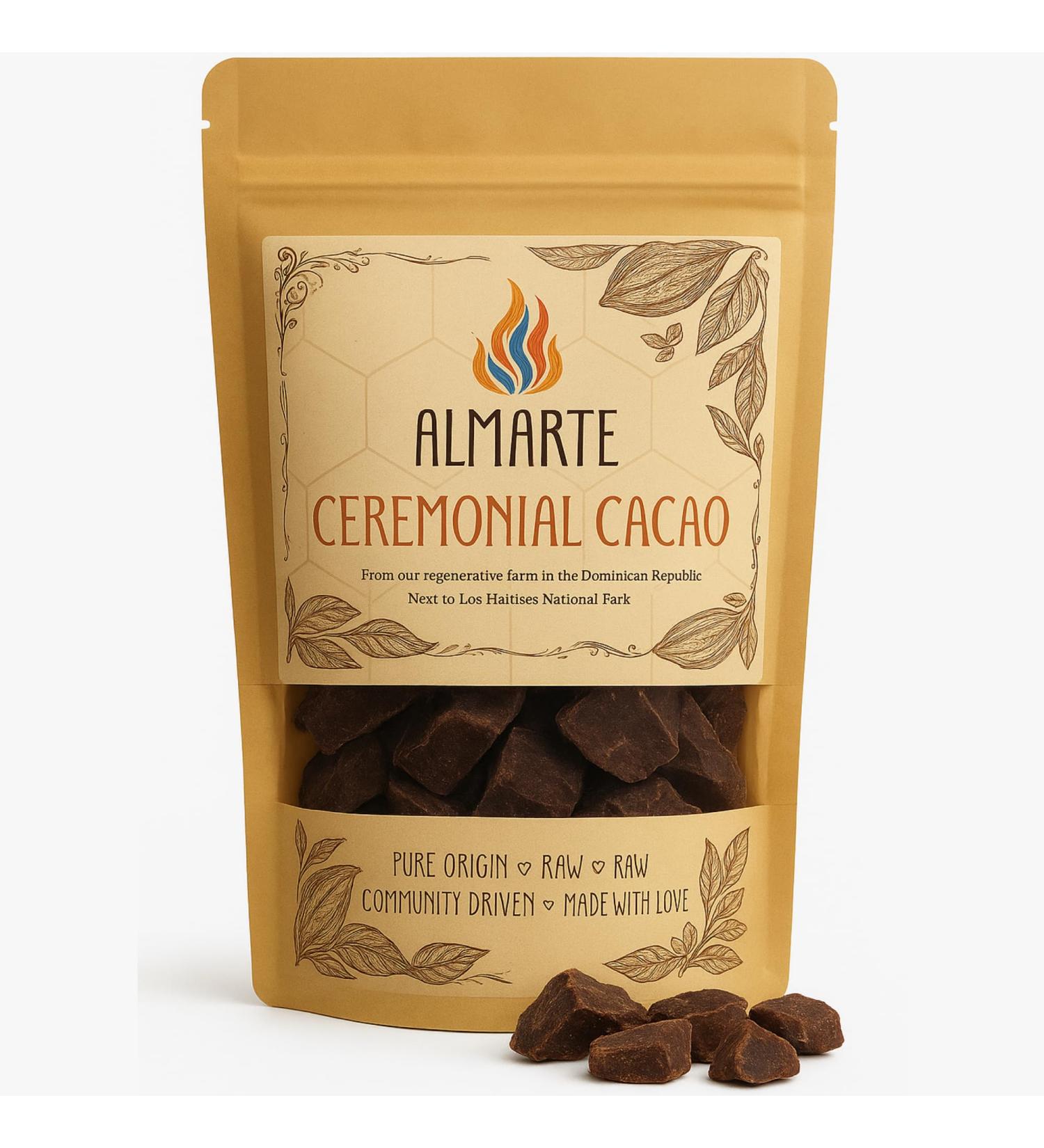  Almarte ALMARTE Ceremonial Cacao 1000g/1kg | 100% Raw and Pure Dominican Republic | Heart-Opening Medicine | Single Origin Organic | Regenerative Farm | Theobromine Energy | Coffee Substitute - Buy Online on GoSupps.com