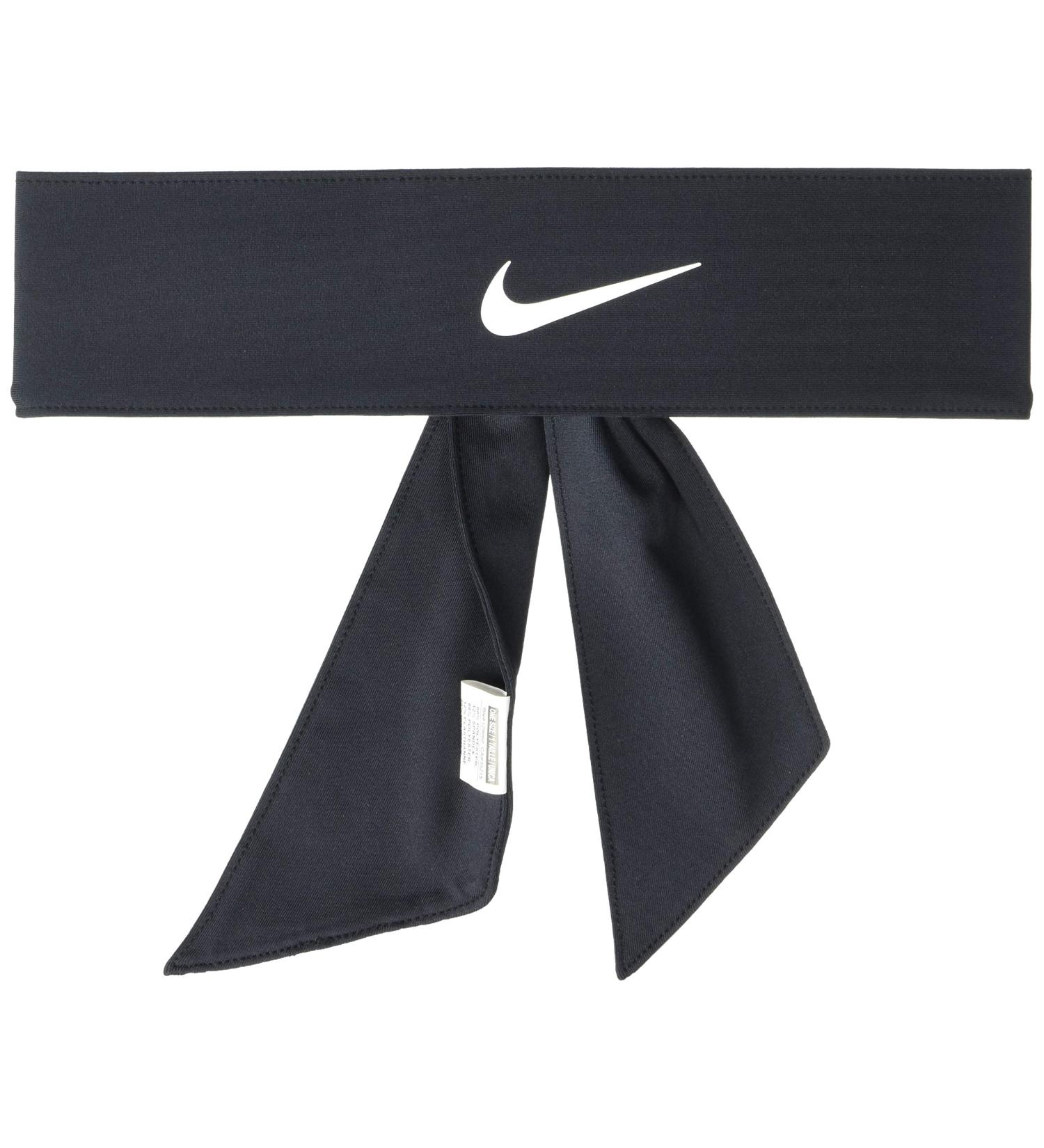 Nike Dri-Fit Head Tie Headband - Black/White - One Size - Buy Online on GoSupps.com