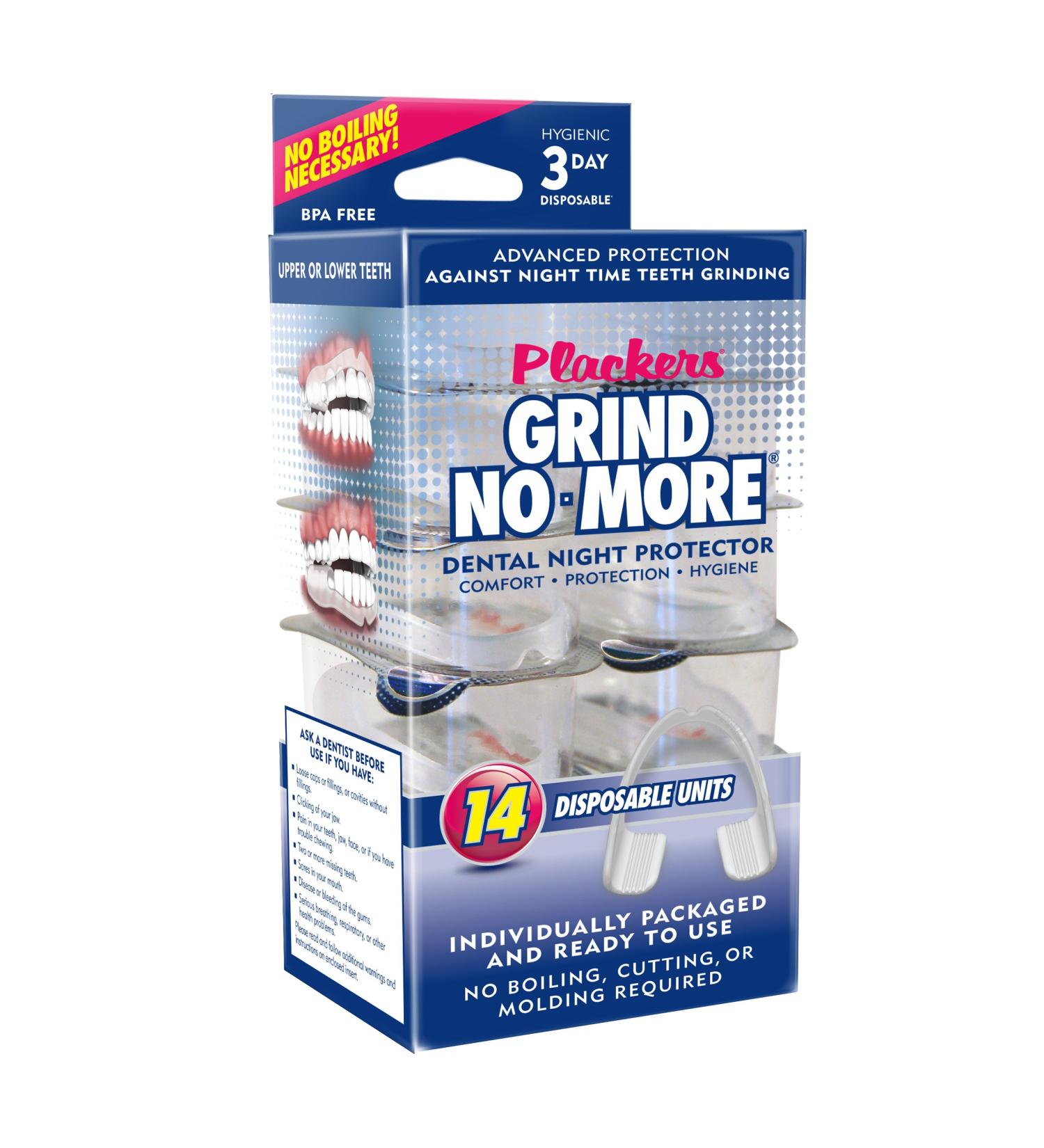 Plackers Grind No More Dental Night Guard for Teeth Grinding - 14 Count - Buy Online on GoSupps.com